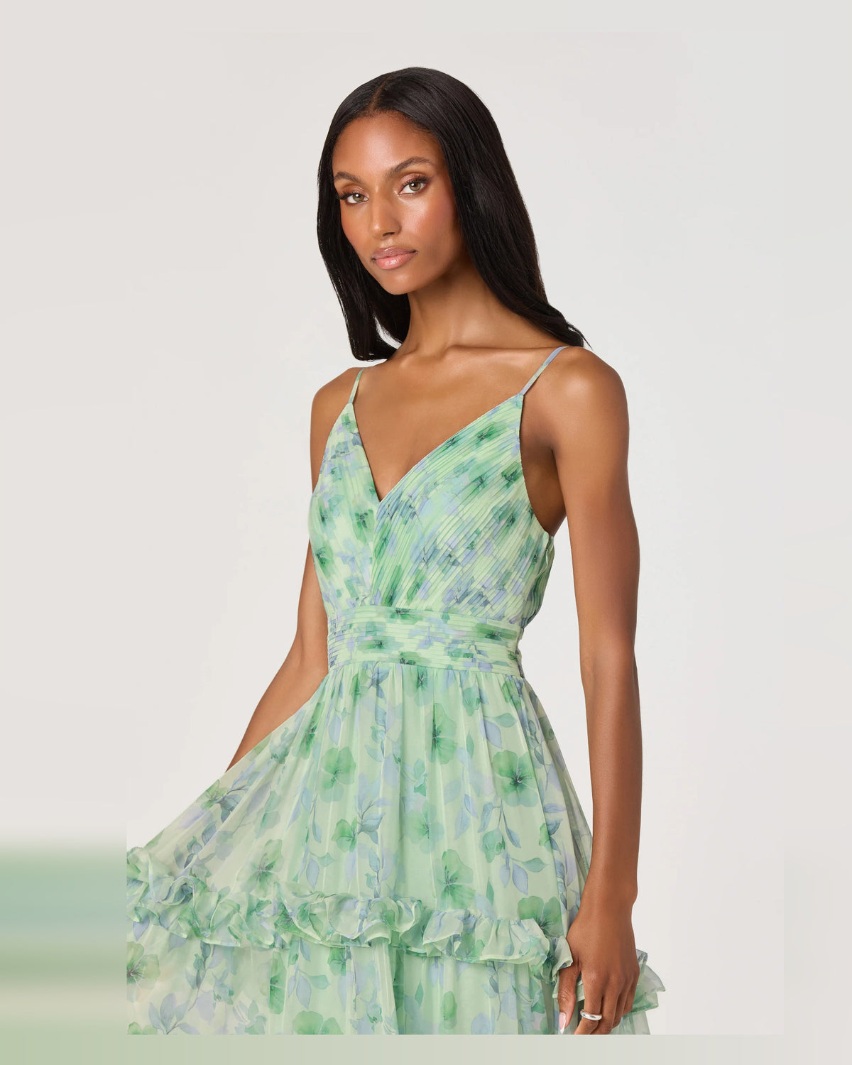 spaghetti strap a-line maxi homecoming dress - image 5