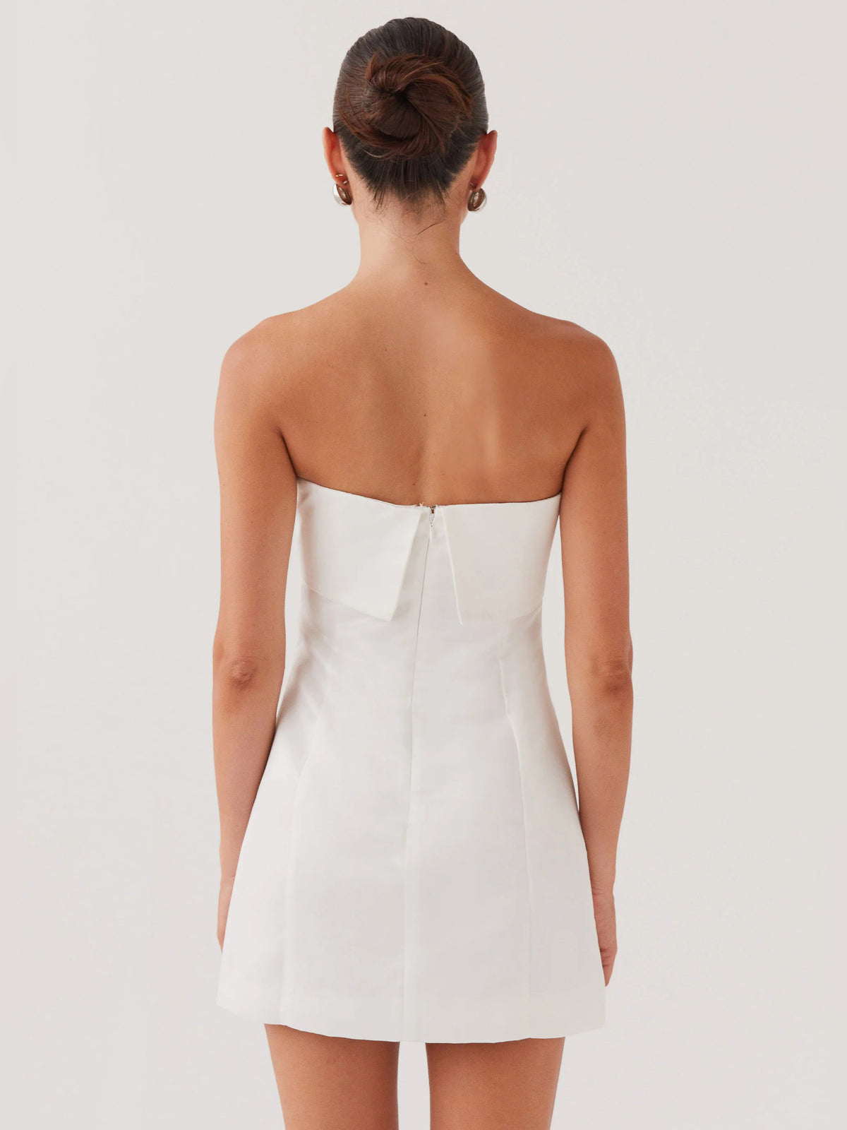Pearl mini homecoming dress, alternate view showing the skirt and hem
