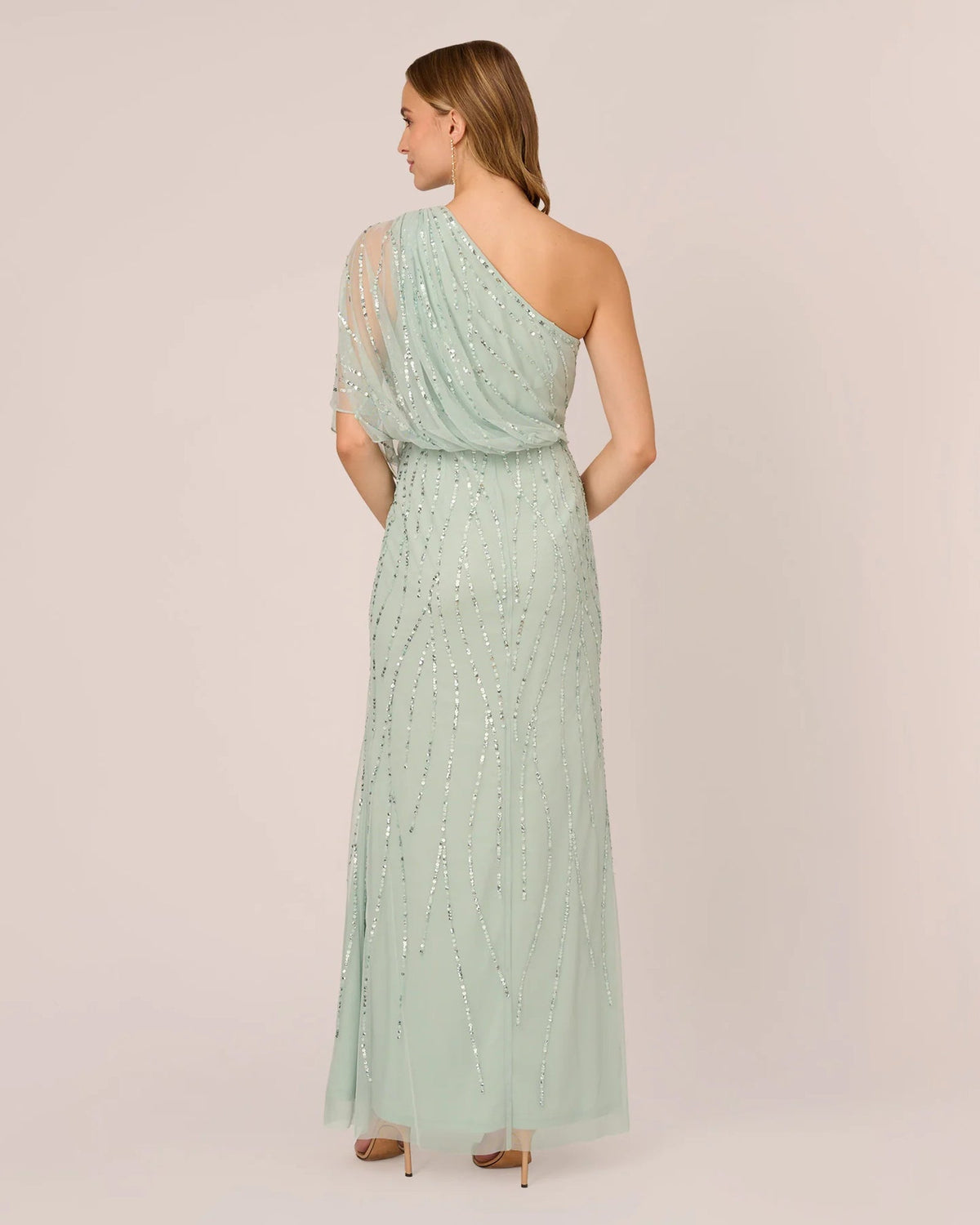 one-shoulder a-line maxi mother of the bride dress - image 5