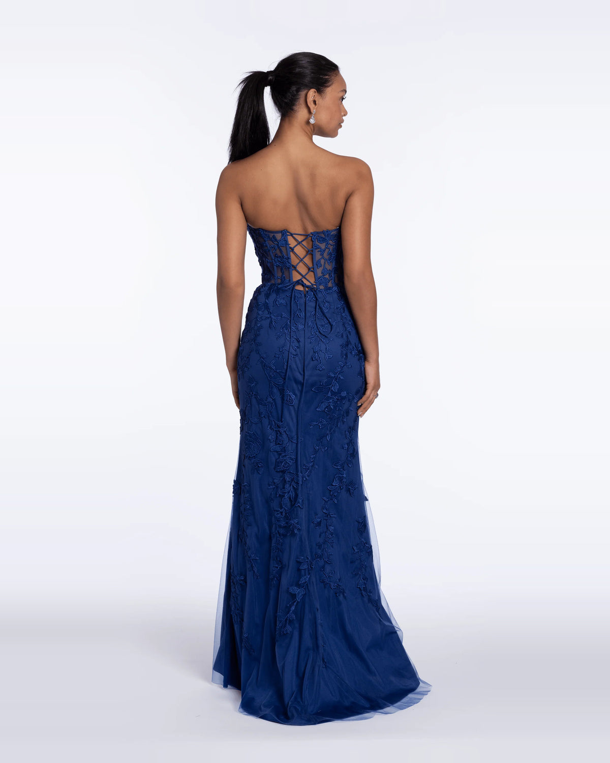 strapless column maxi prom dress - image 5