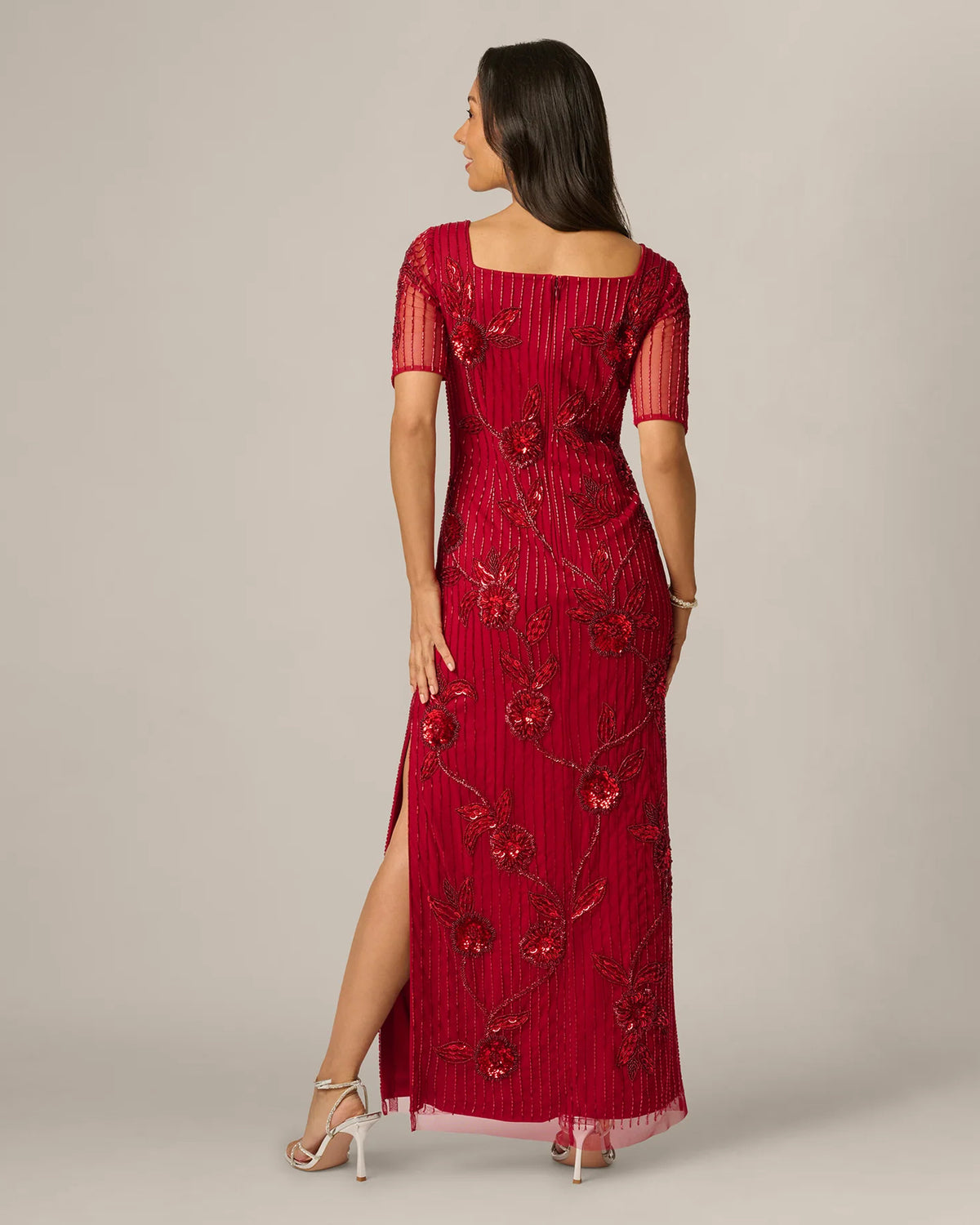 spaghetti strap sheath maxi mother of the bride dress - image 5