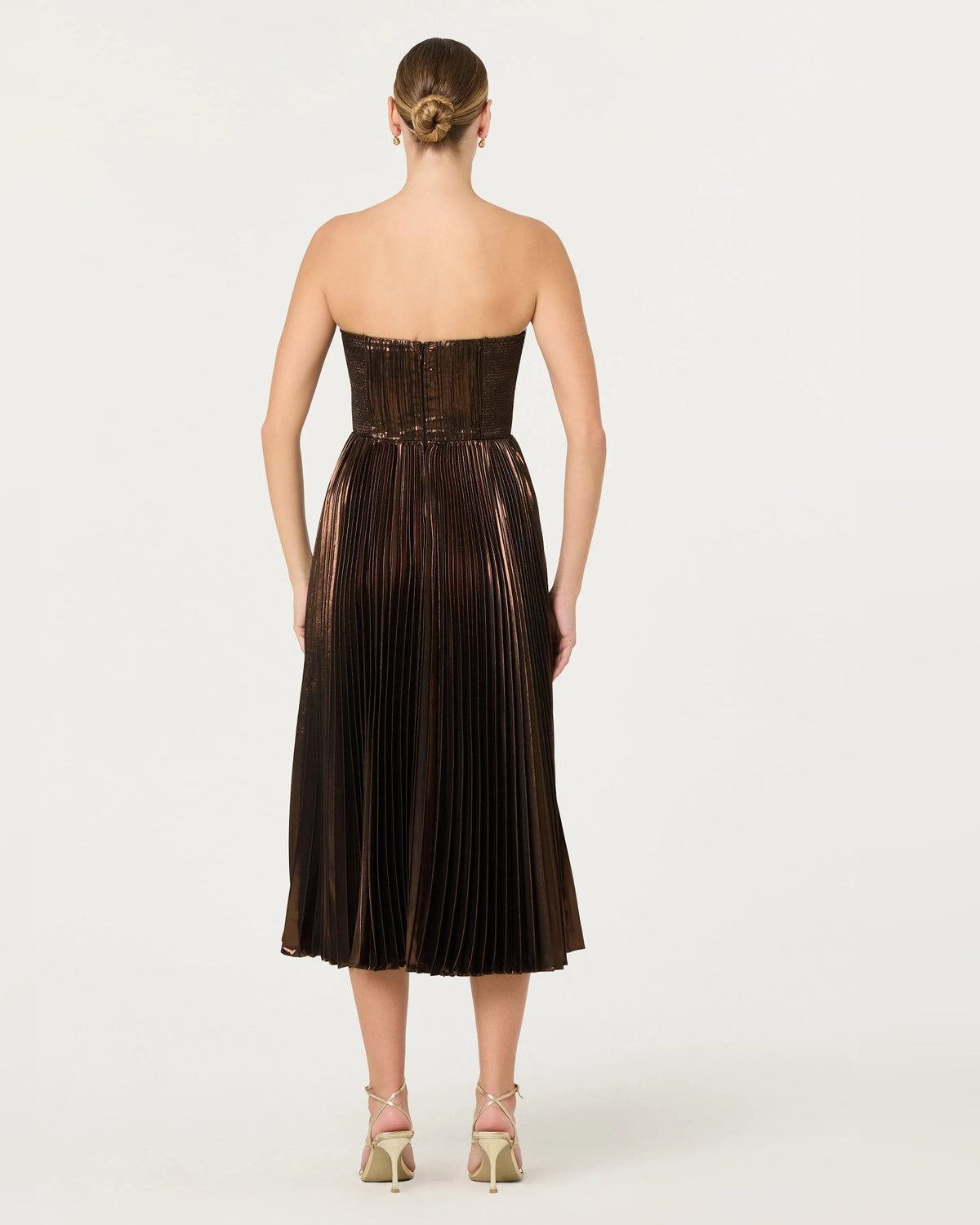 spaghetti strap a-line midi formal dress - image 5