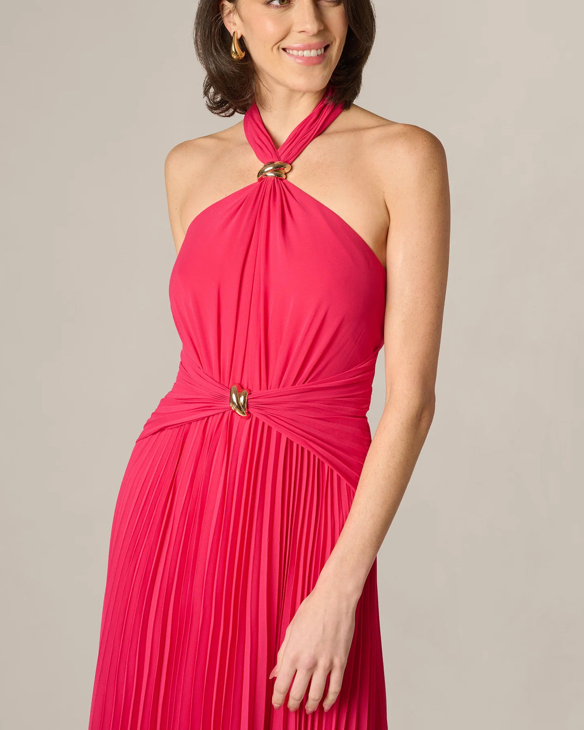 halter neck a-line maxi mother of the bride dress - image 5