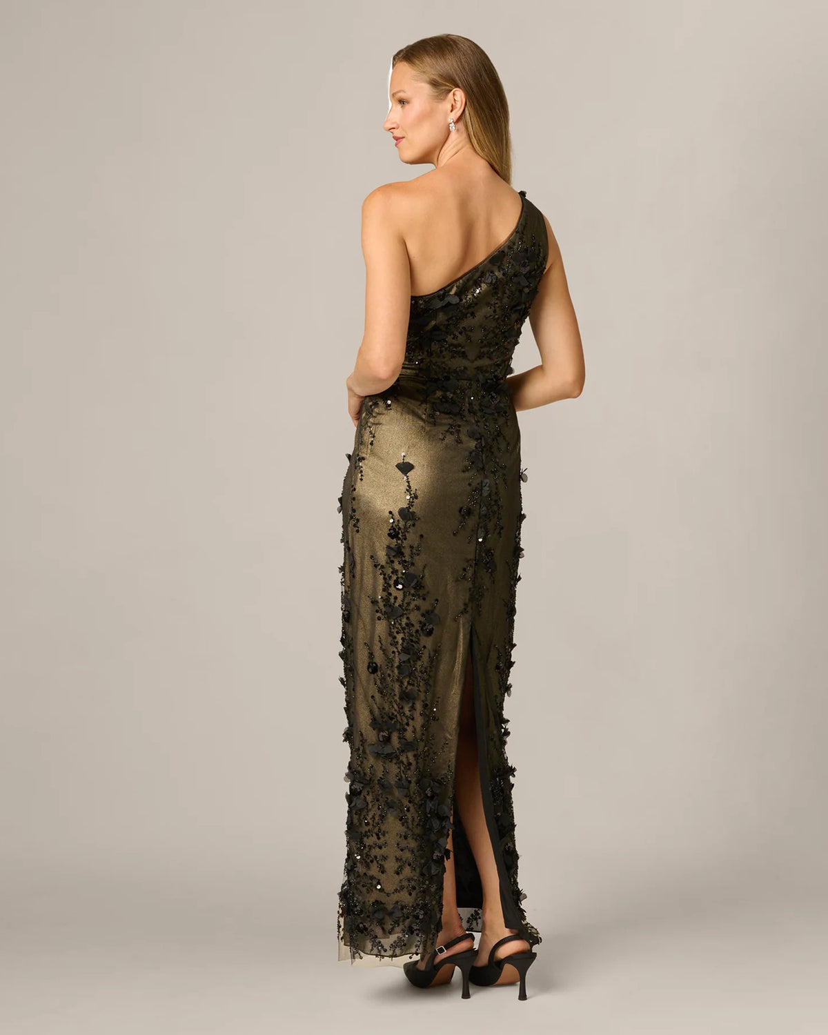 one-shoulder a-line maxi mother of the bride dress - image 5