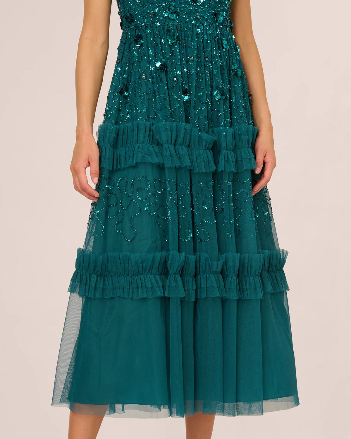 sleeveless a-line midi mother of the bride dress - image 5