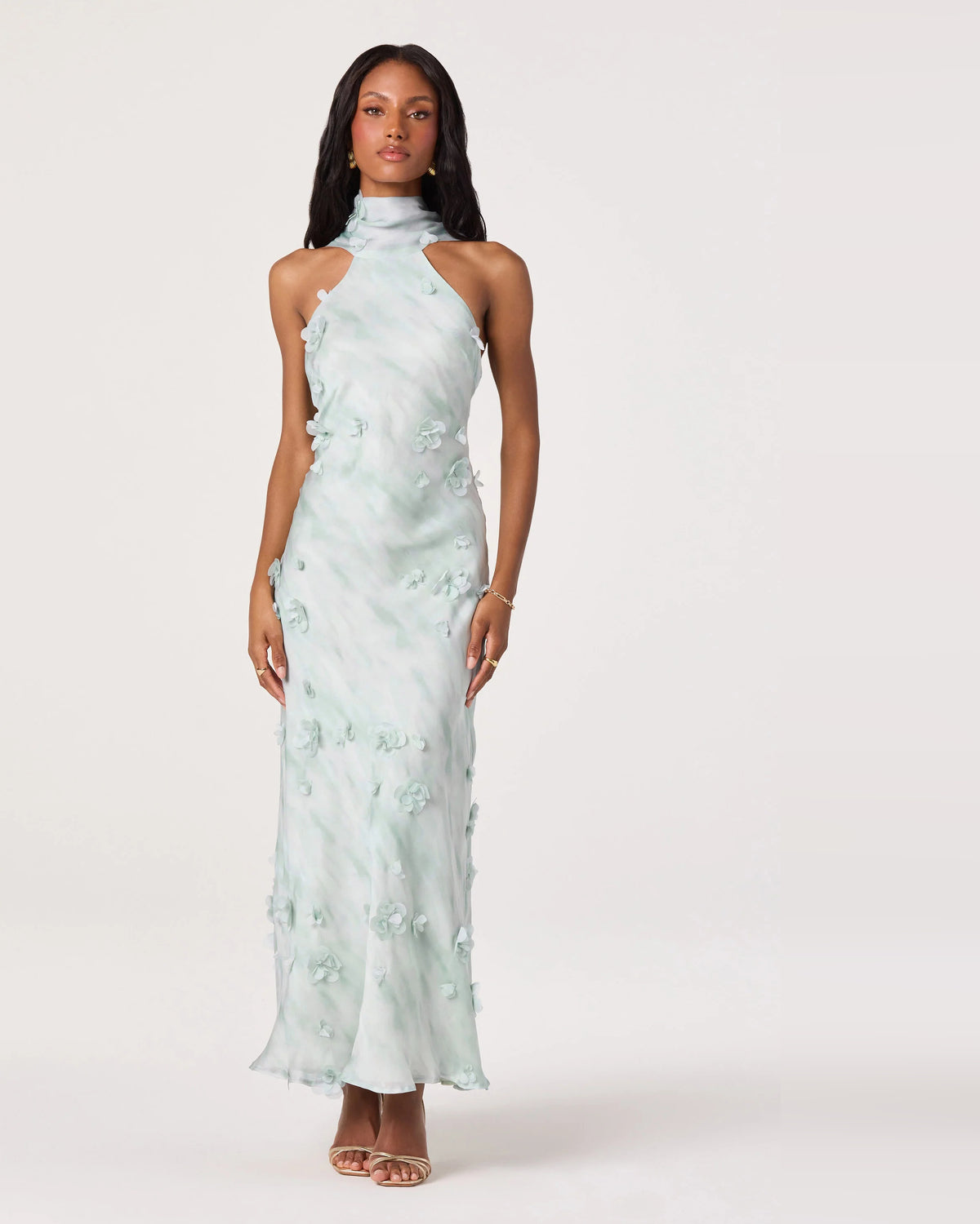 spaghetti strap a-line maxi formal dress - image 5