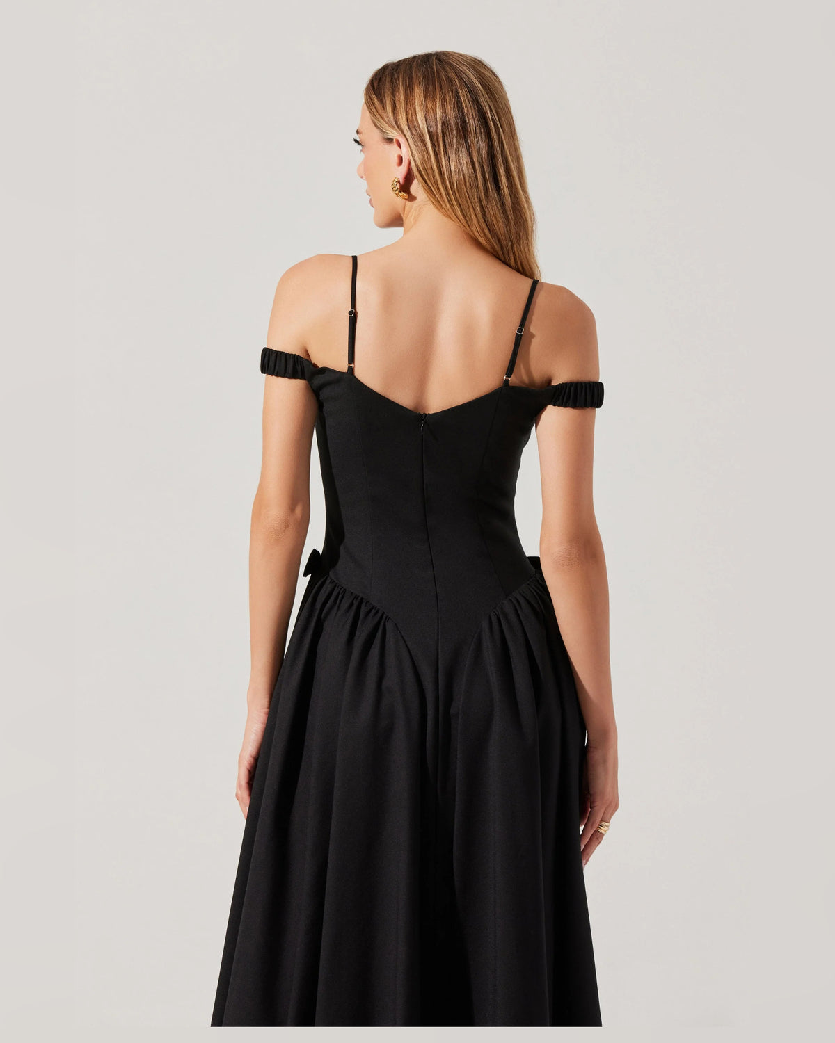 off-shoulder a-line midi formal dress - image 5