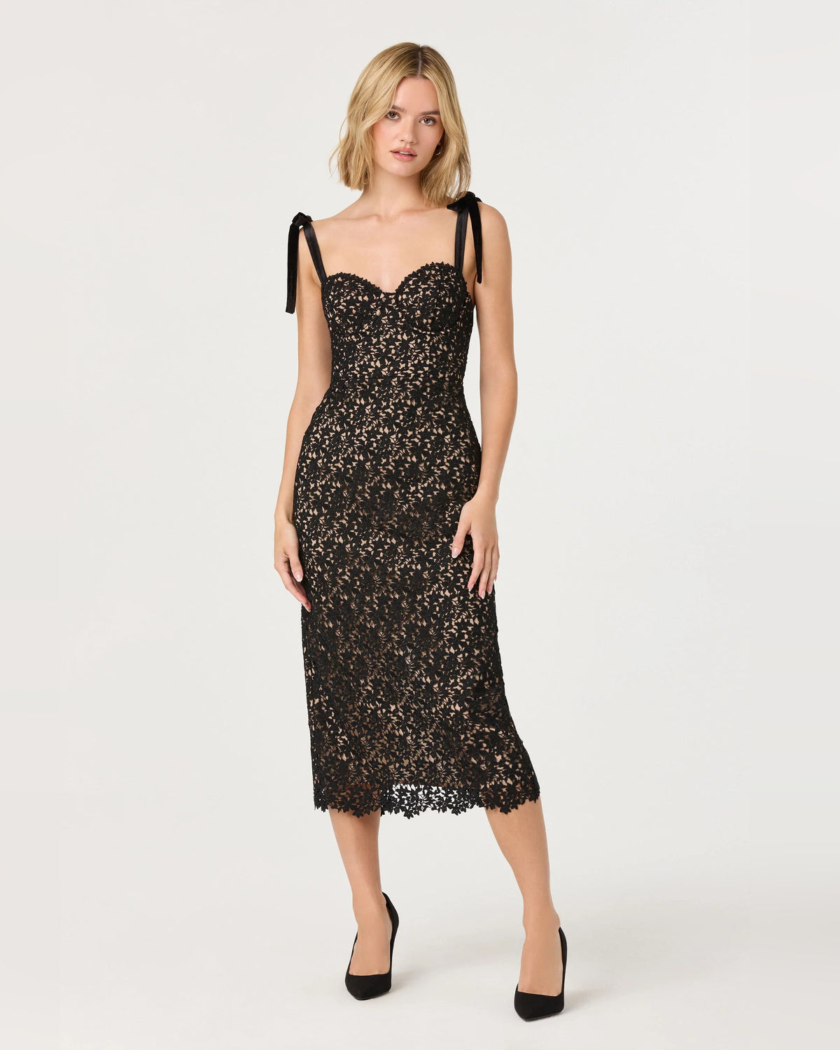spaghetti strap a-line midi formal dress - image 5