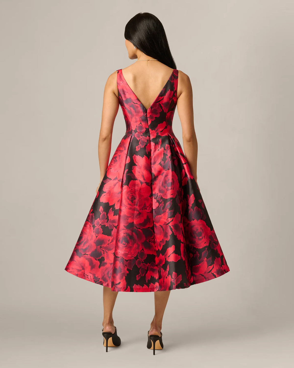spaghetti strap fit-and-flare midi mother of the bride dress - image 5