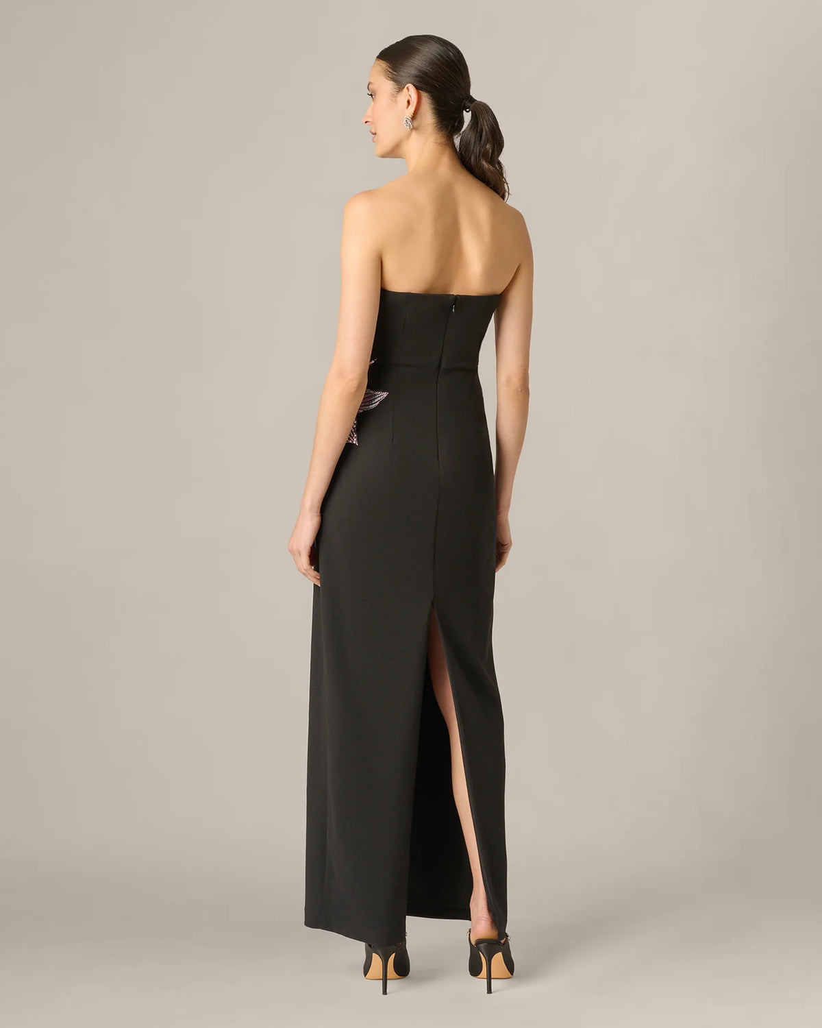 strapless a-line maxi mother of the bride dress - image 5
