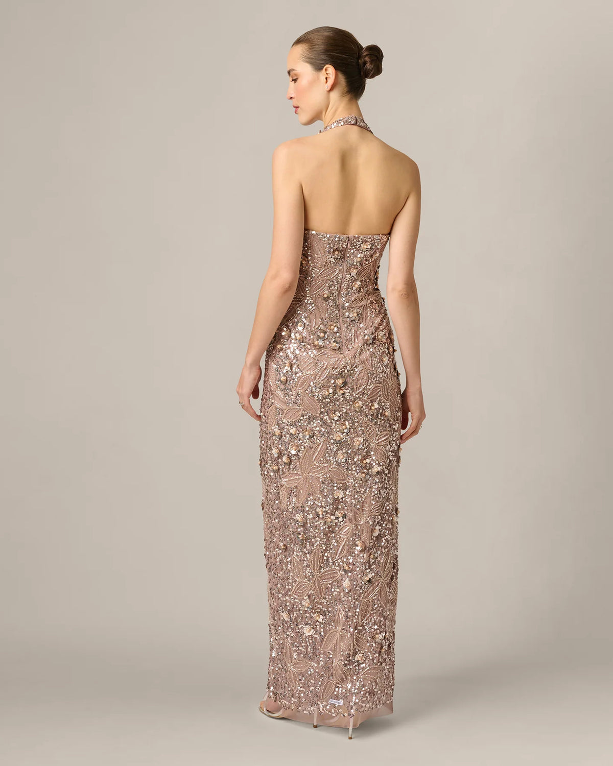 halter neck a-line maxi mother of the bride dress - image 5
