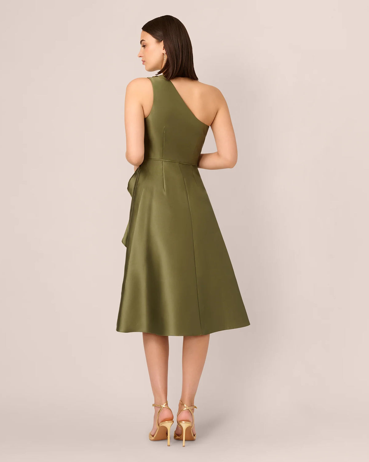 one-shoulder a-line midi mother of the bride dress - image 5