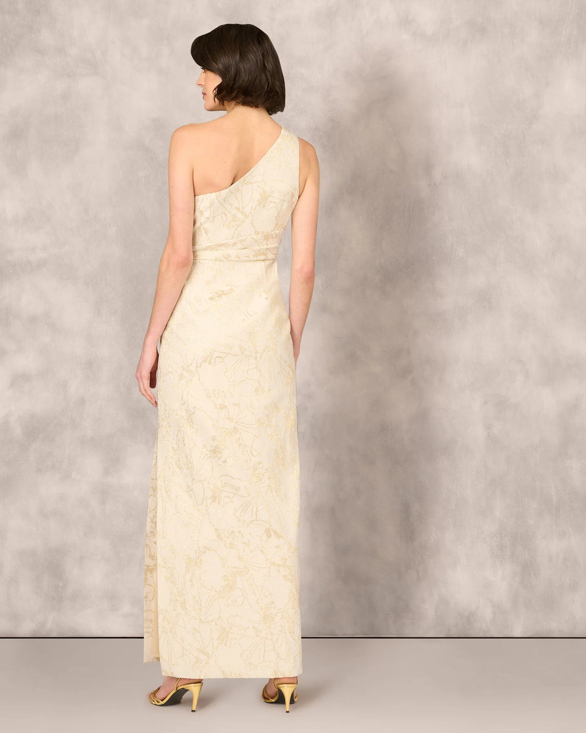 one-shoulder sheath maxi mother of the bride dress - image 5