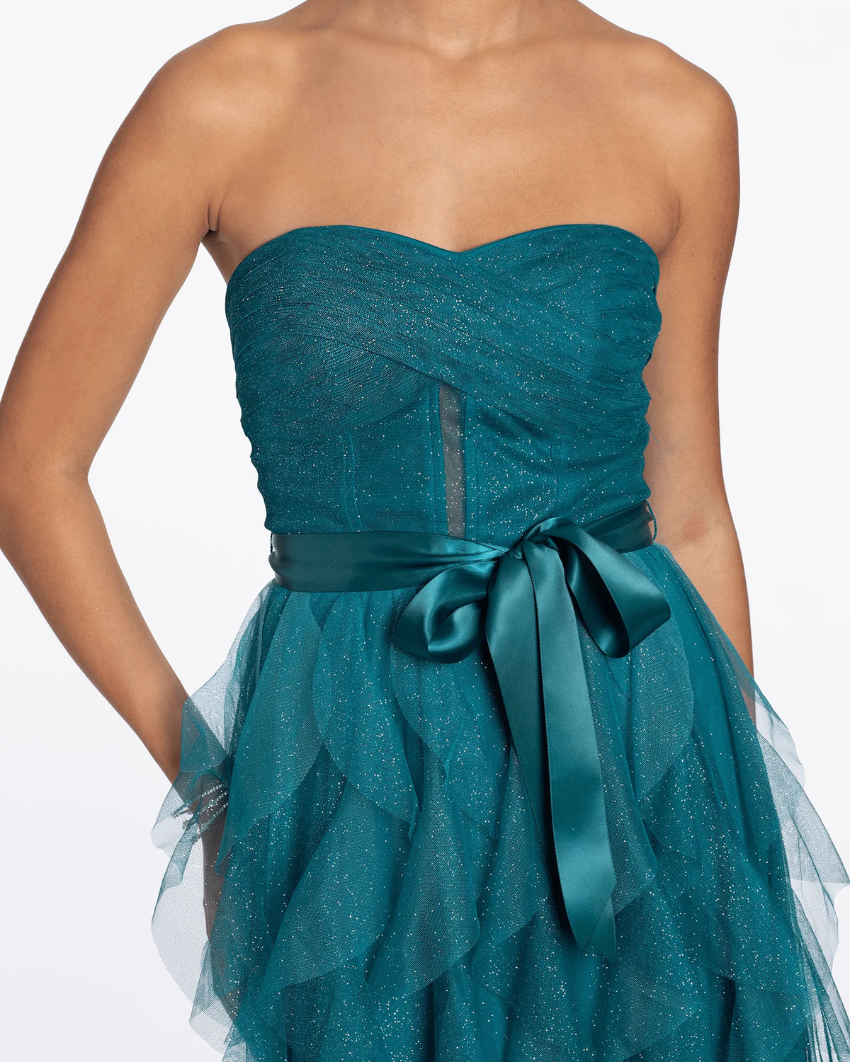 strapless a-line maxi prom dress - image 5