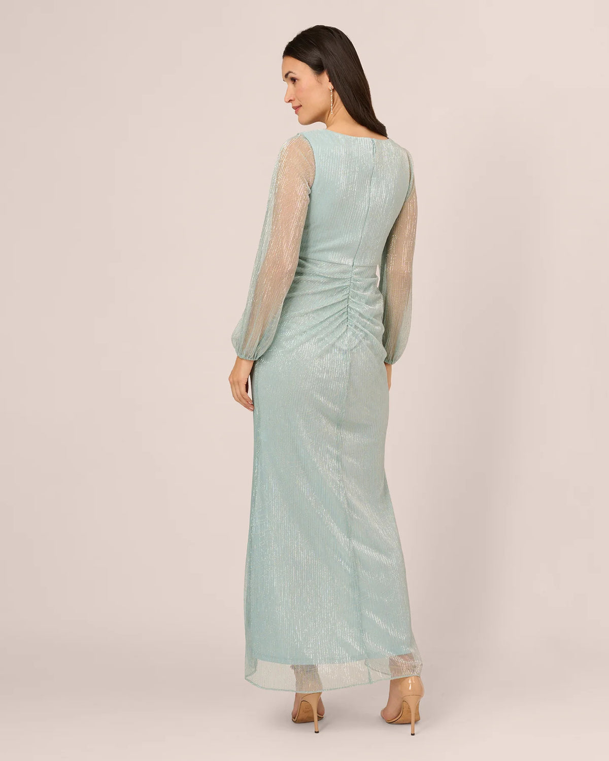 v neck wrap high-low mother of the bride dress - image 5