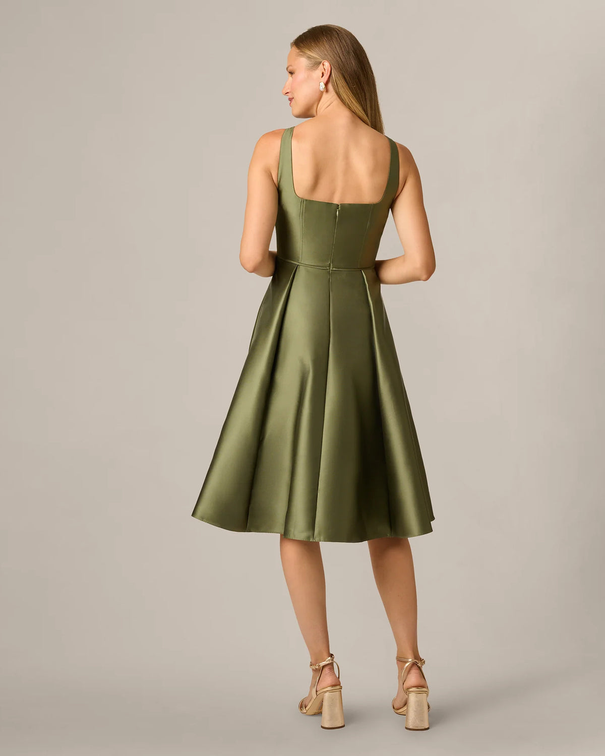 square neck fit-and-flare midi mother of the bride dress - image 5