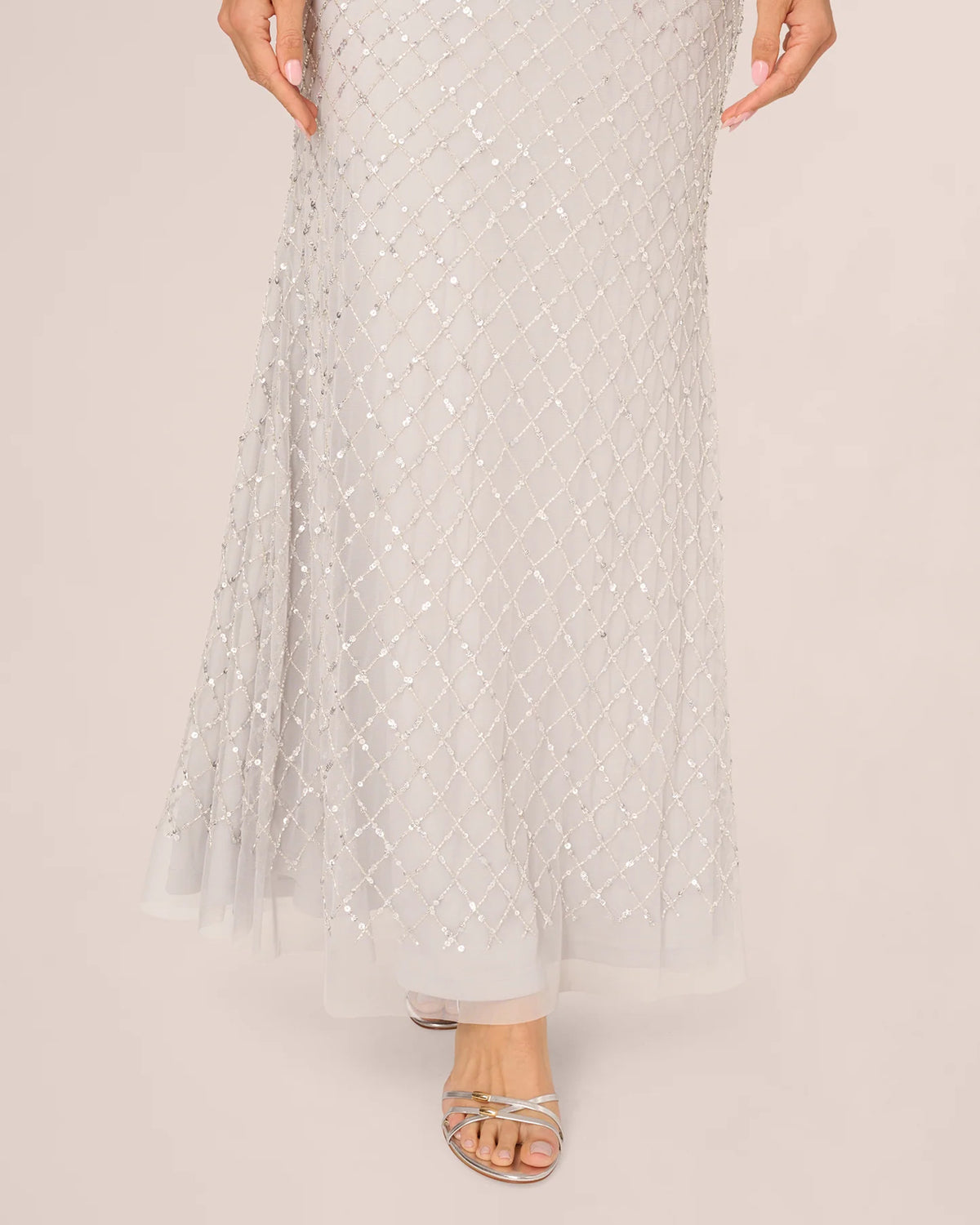 cowl neck a-line maxi mother of the bride dress - image 5
