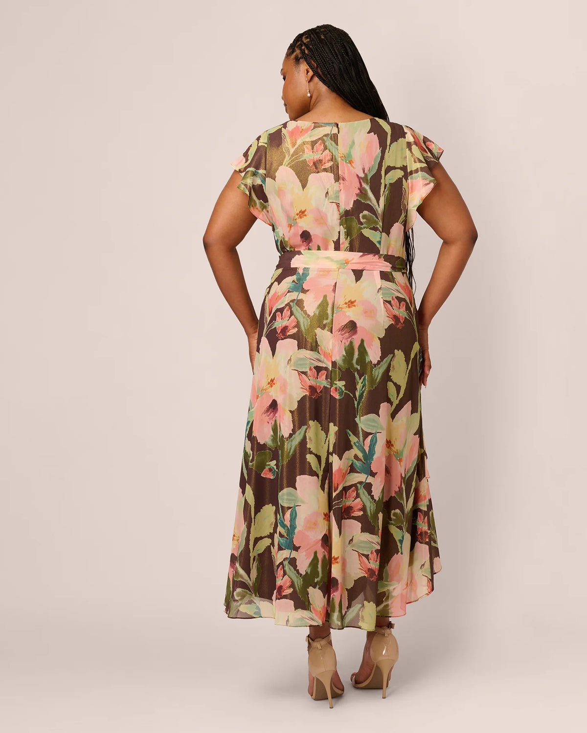 flutter-sleeve a-line midi mother of the bride dress - image 5