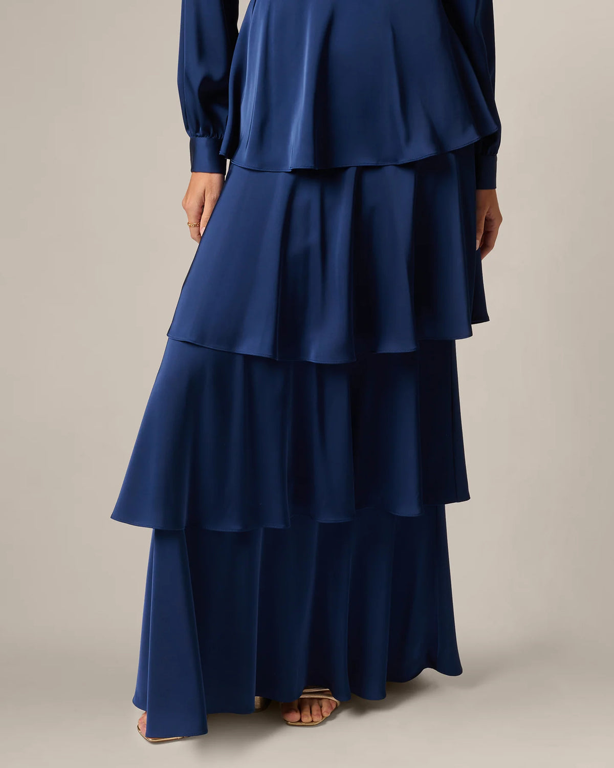 long-sleeve a-line maxi mother of the bride dress - image 5