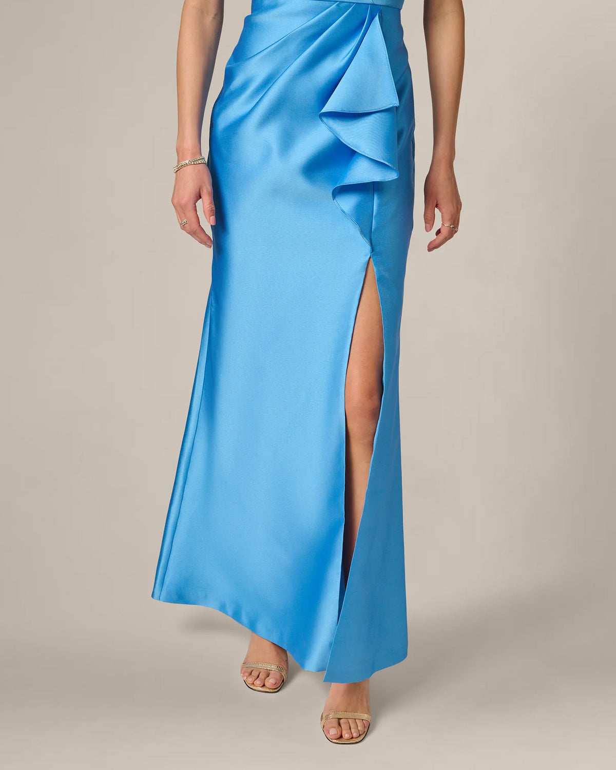 one-shoulder a-line maxi mother of the bride dress - image 5