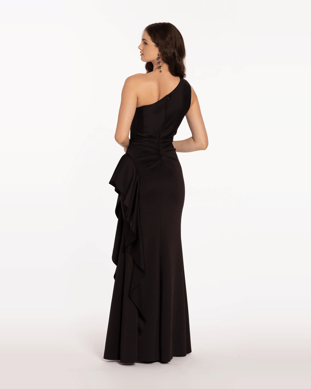 one shoulder trumpet maxi prom dress - image 5