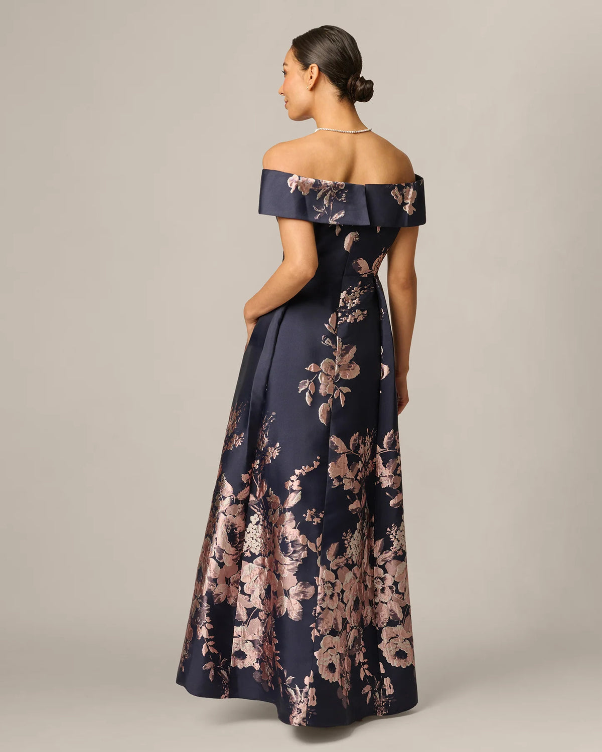 off-shoulder a-line maxi mother of the bride dress - image 5