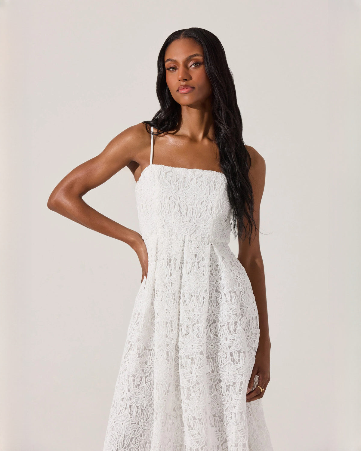 sleeveless mesh a-line midi bridesmaid dress - image 5