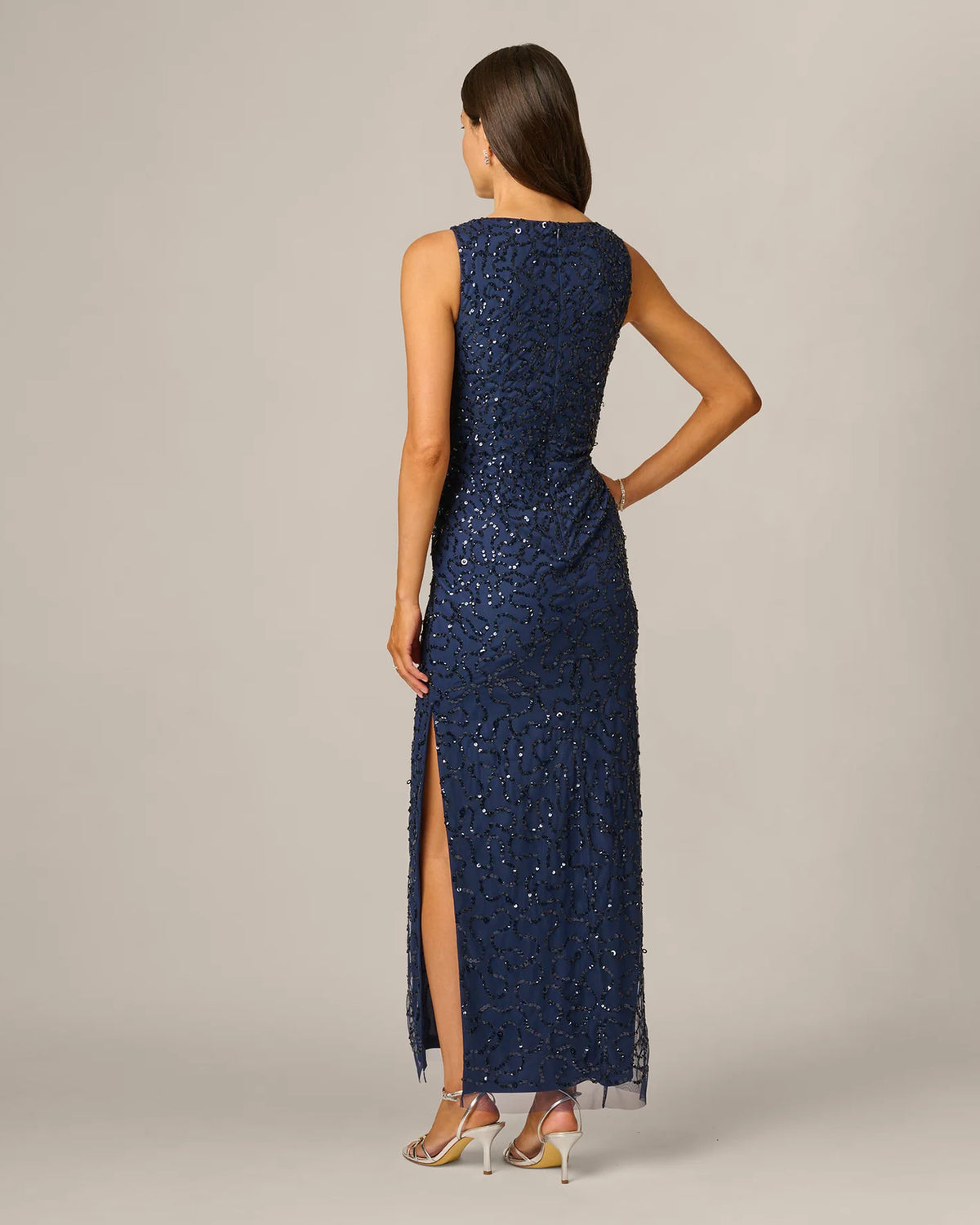 spaghetti strap a-line maxi mother of the bride dress - image 5