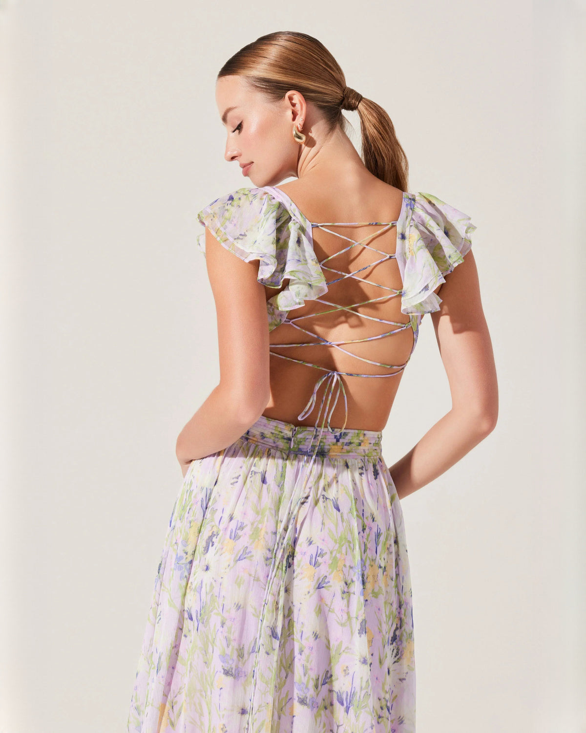 sleeveless chiffon a-line maxi bridesmaid dress - image 5