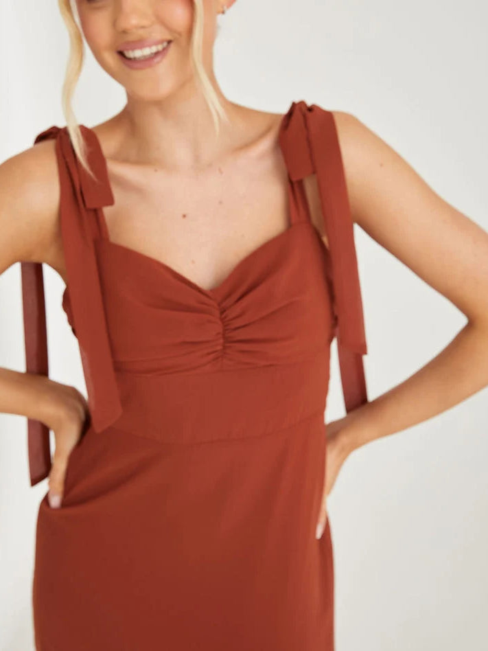 Dusty Sage maxi bridesmaid dress, alternate view showing the skirt and hem