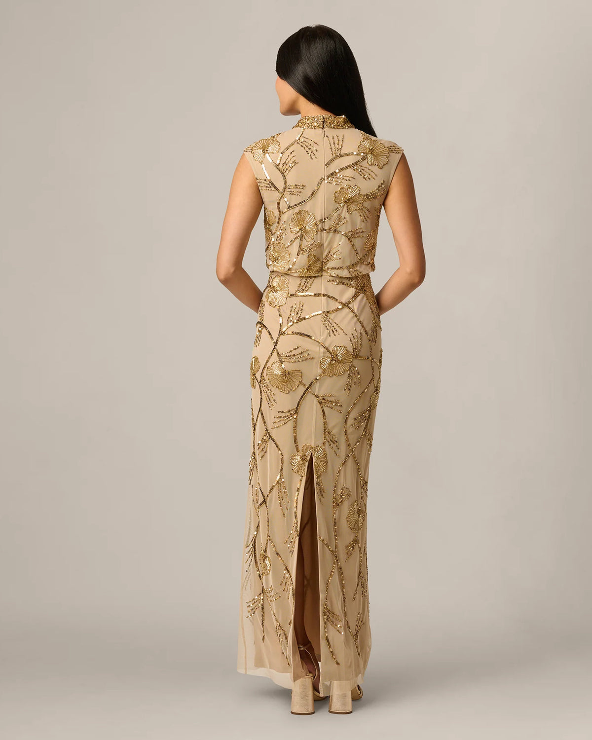 spaghetti strap a-line maxi mother of the bride dress - image 5