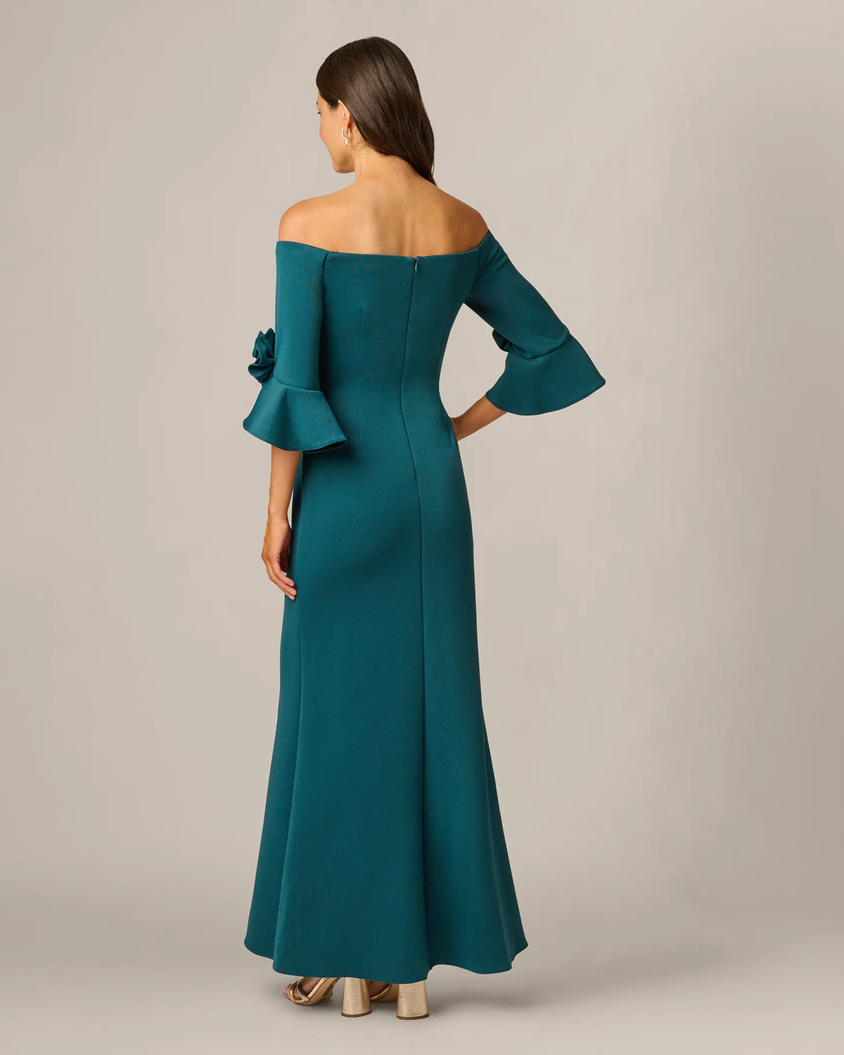 off-shoulder a-line maxi mother of the bride dress - image 5