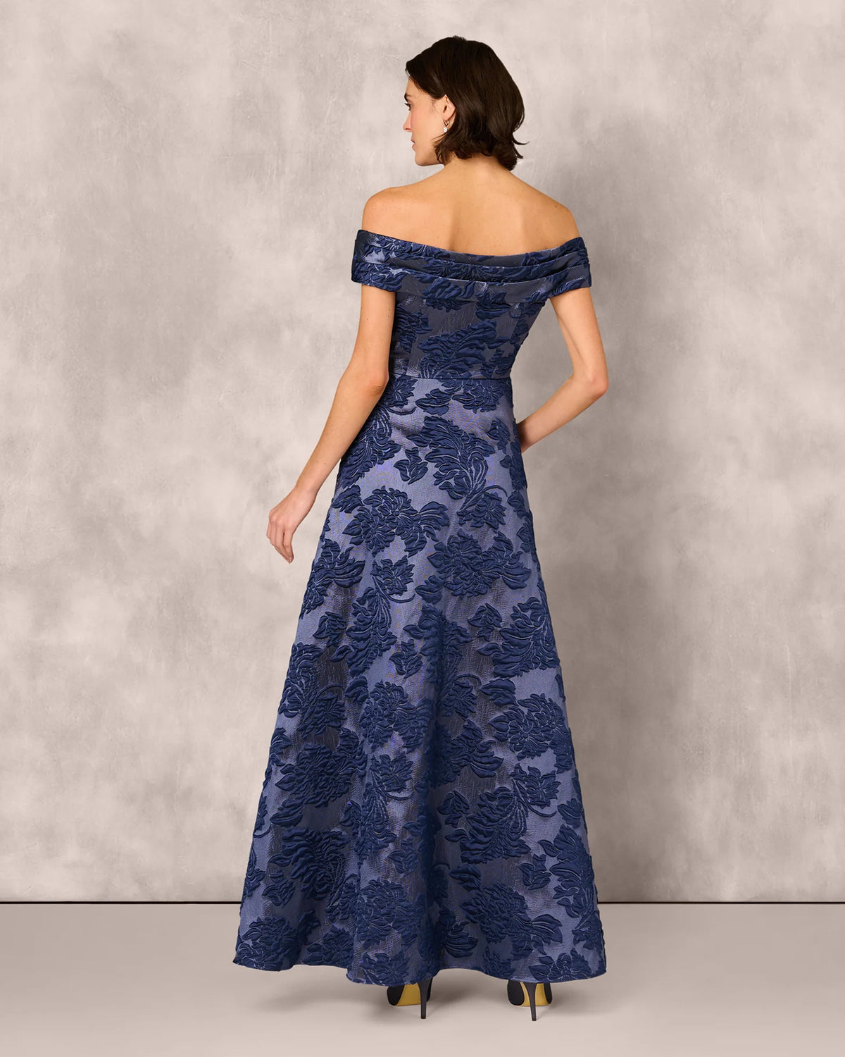 off-shoulder a-line maxi mother of the bride dress - image 5