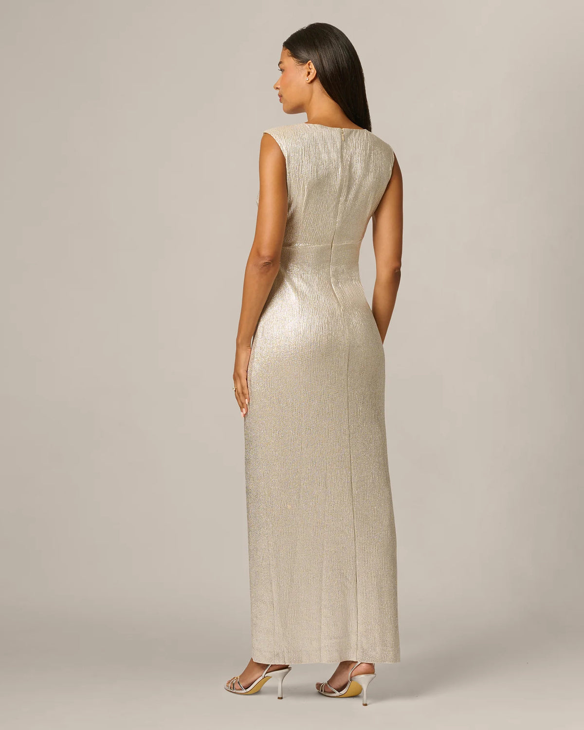 spaghetti strap sheath maxi mother of the bride dress - image 5
