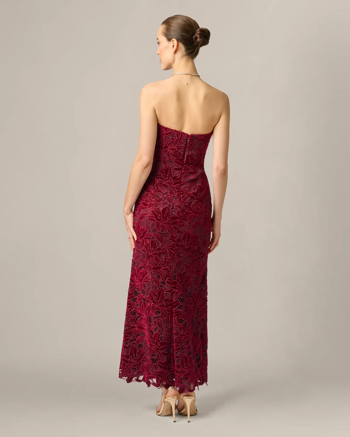 strapless a-line maxi mother of the bride dress - image 5