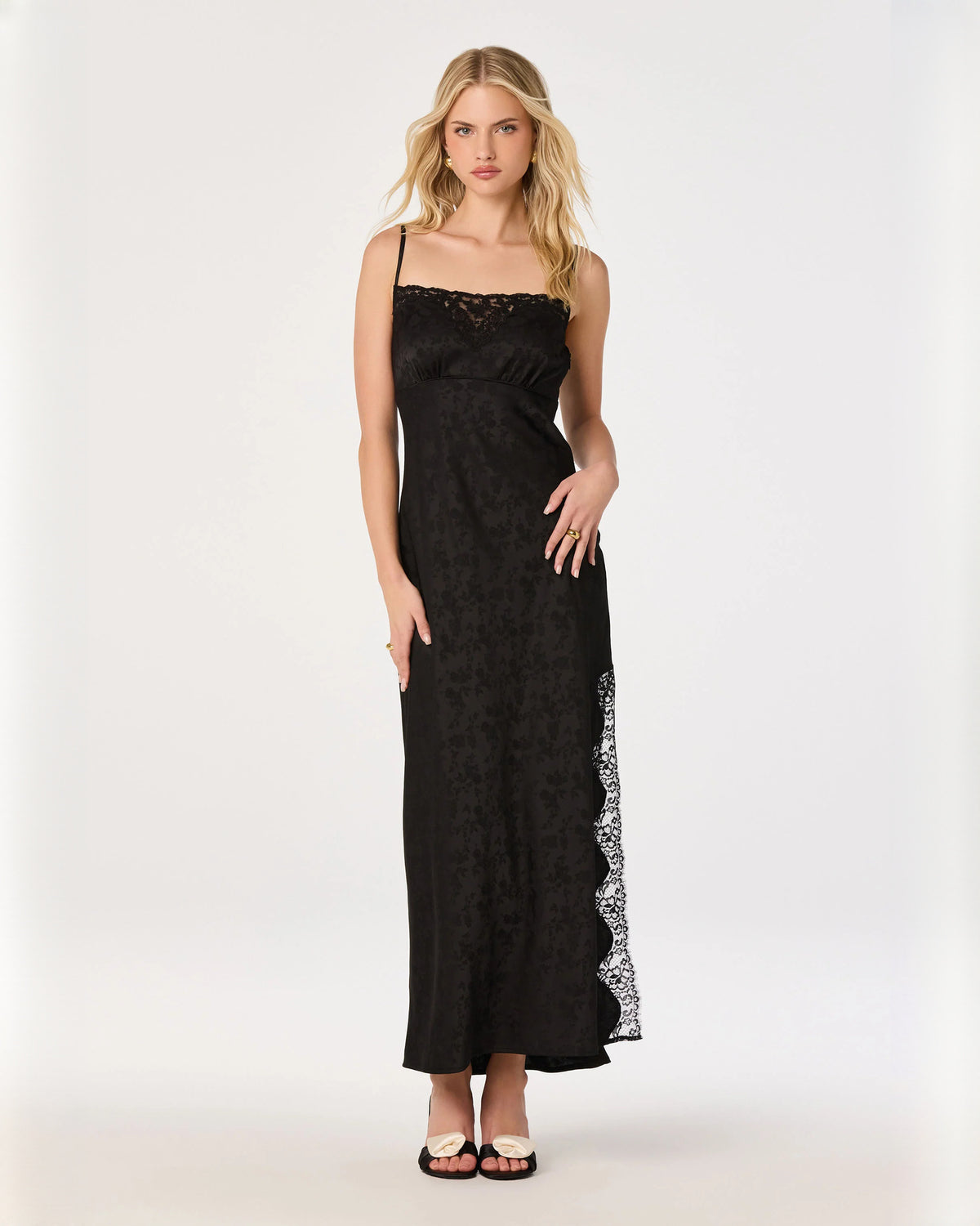 sleeveless mesh a-line maxi bridesmaid dress - image 5