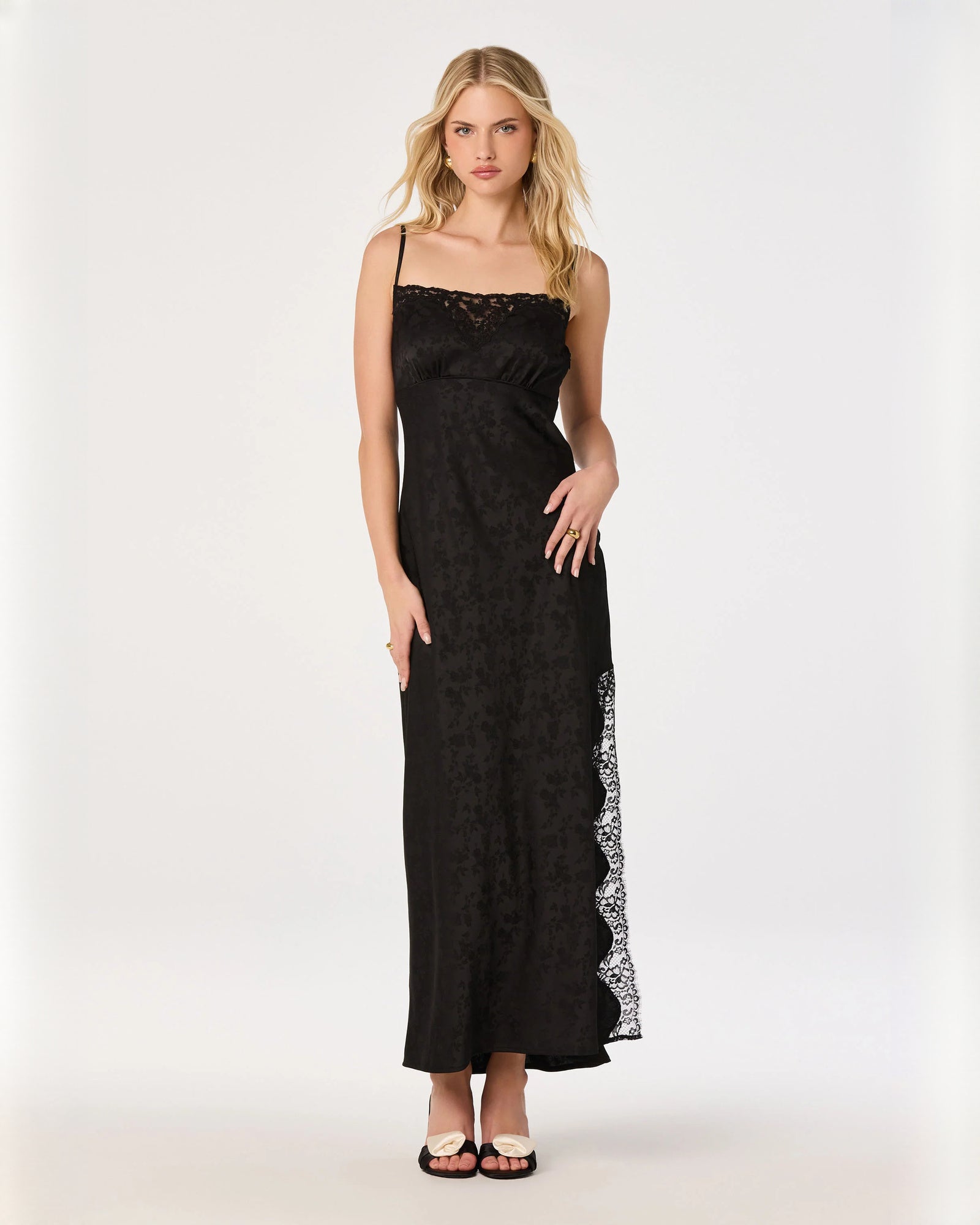 sleeveless mesh a-line maxi bridesmaid dress - image 5