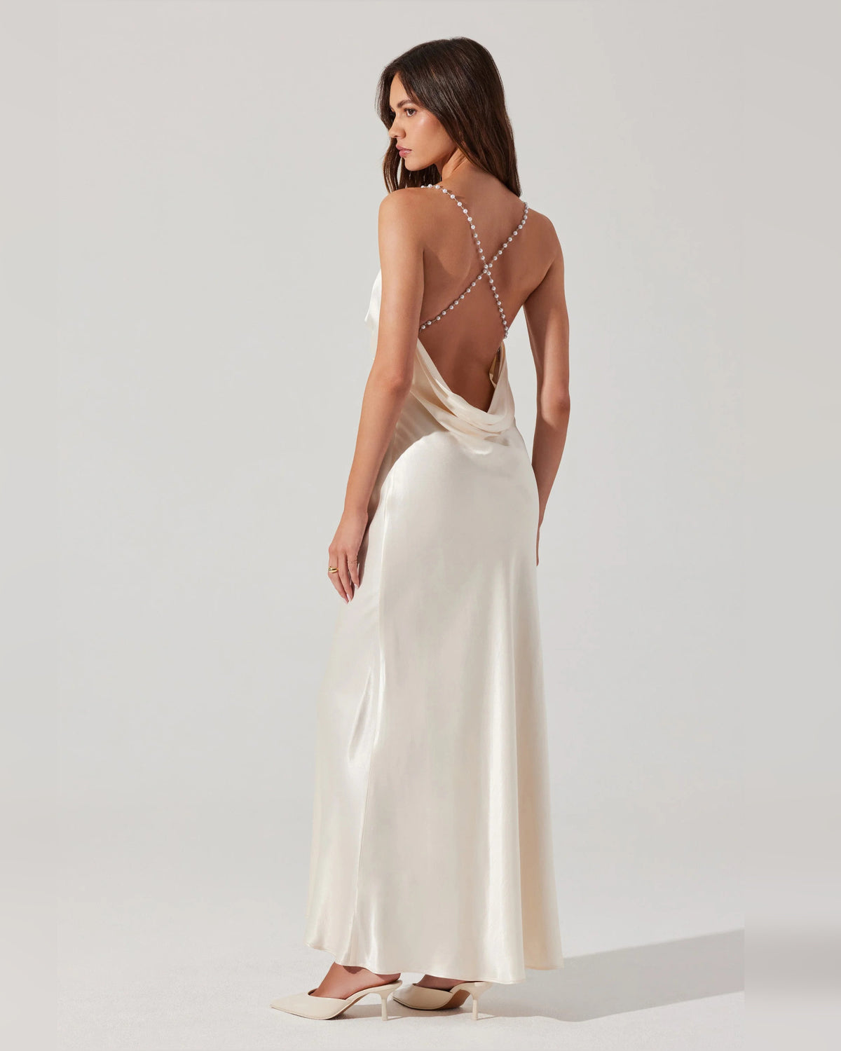 spaghetti strap a-line maxi formal dress - image 5