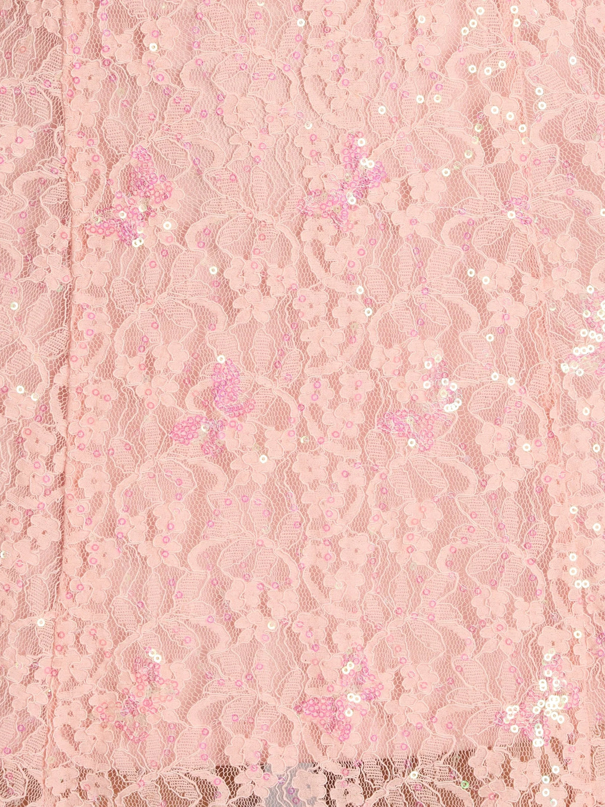 Pearl Pink mini homecoming dress, alternate view showing the skirt and hem