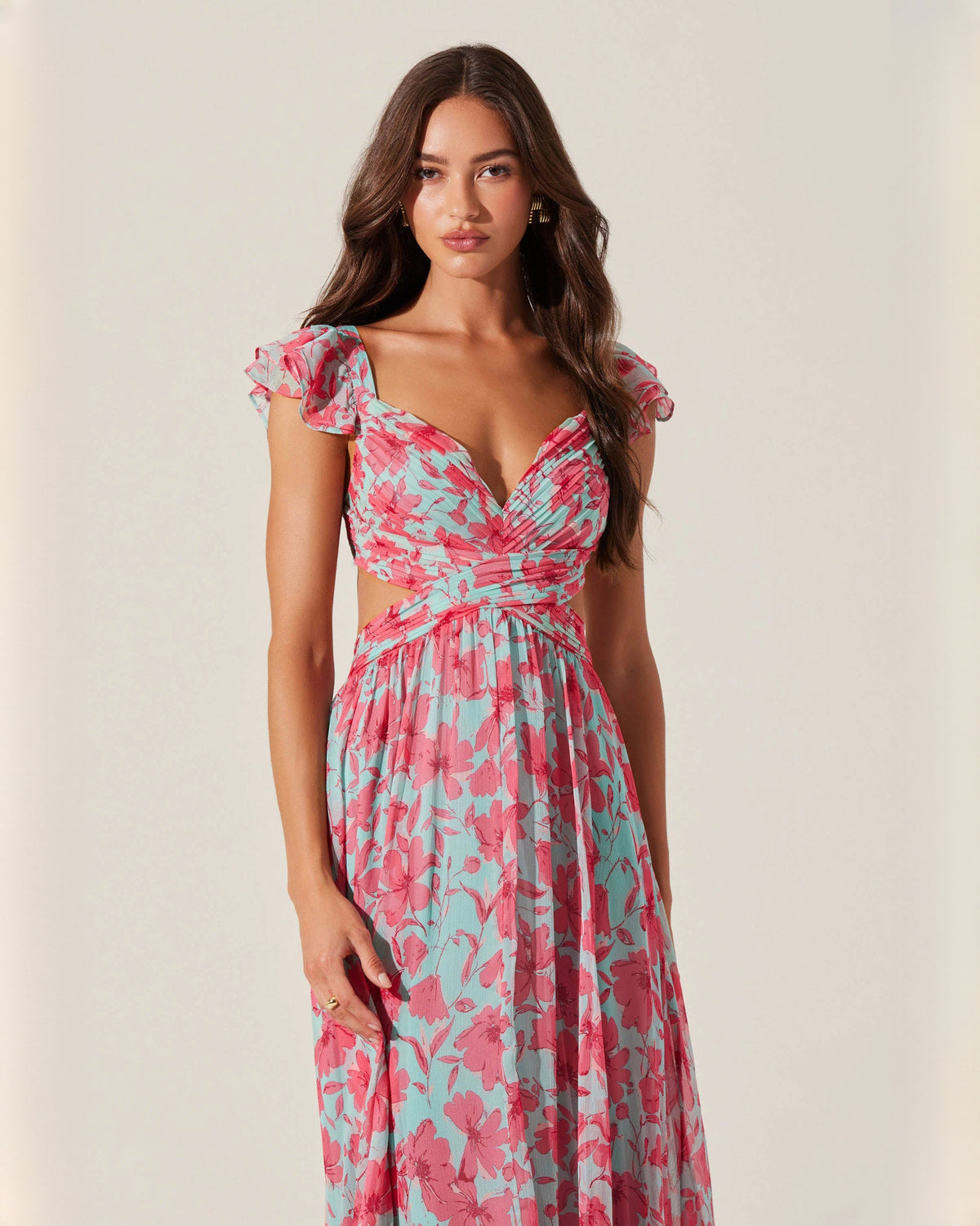 sleeveless chiffon a-line maxi bridesmaid dress - image 5