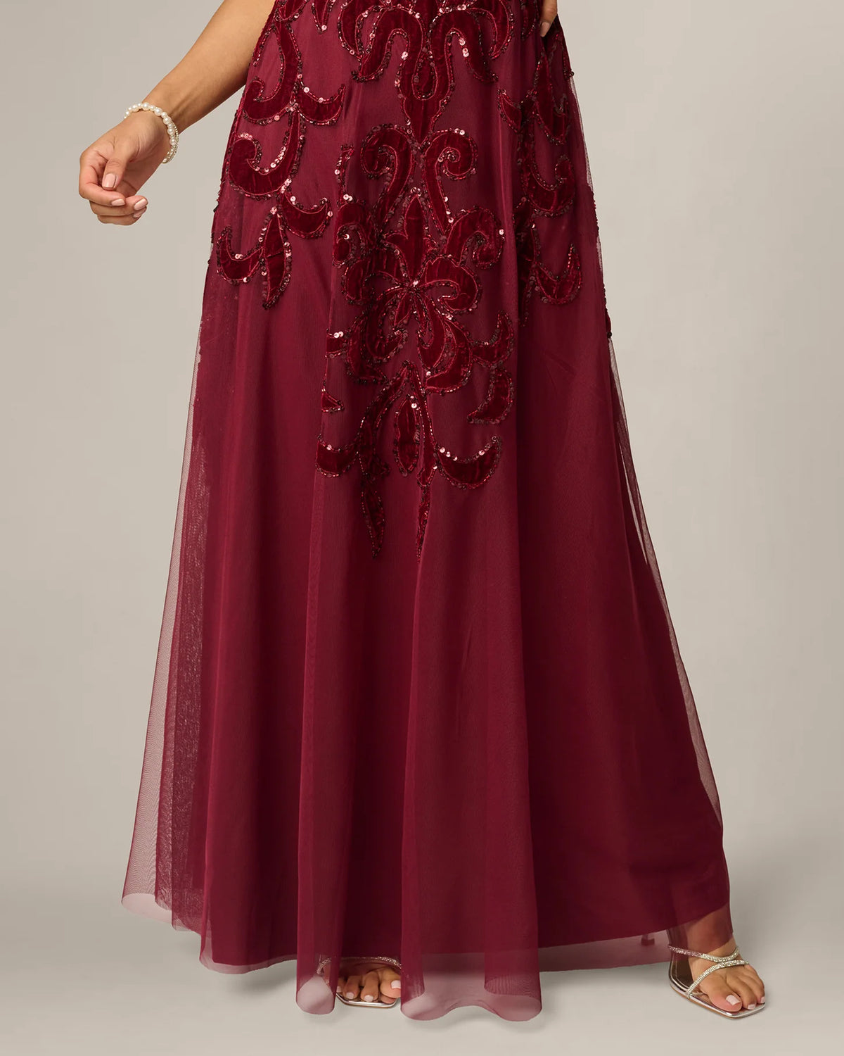 spaghetti strap a-line maxi mother of the bride dress - image 5