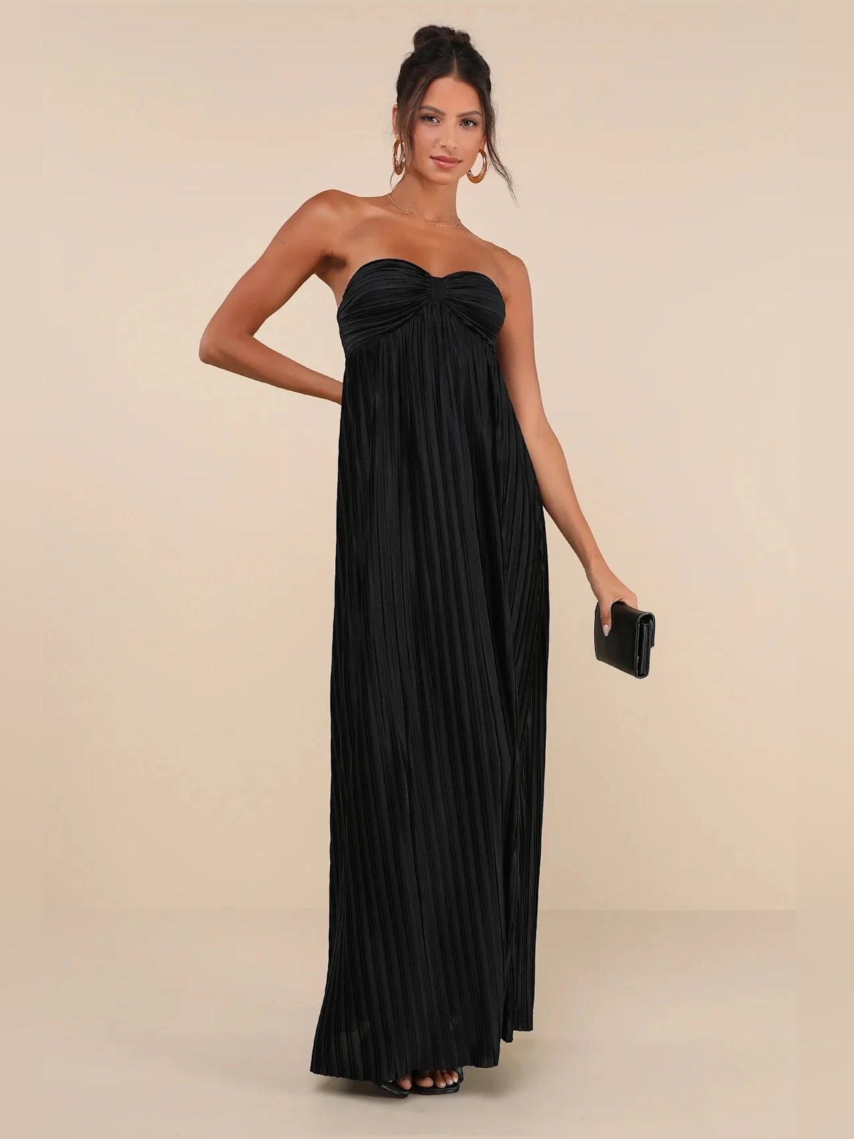 Emerald Green maxi bridesmaid dress, alternate view showing the skirt and hem