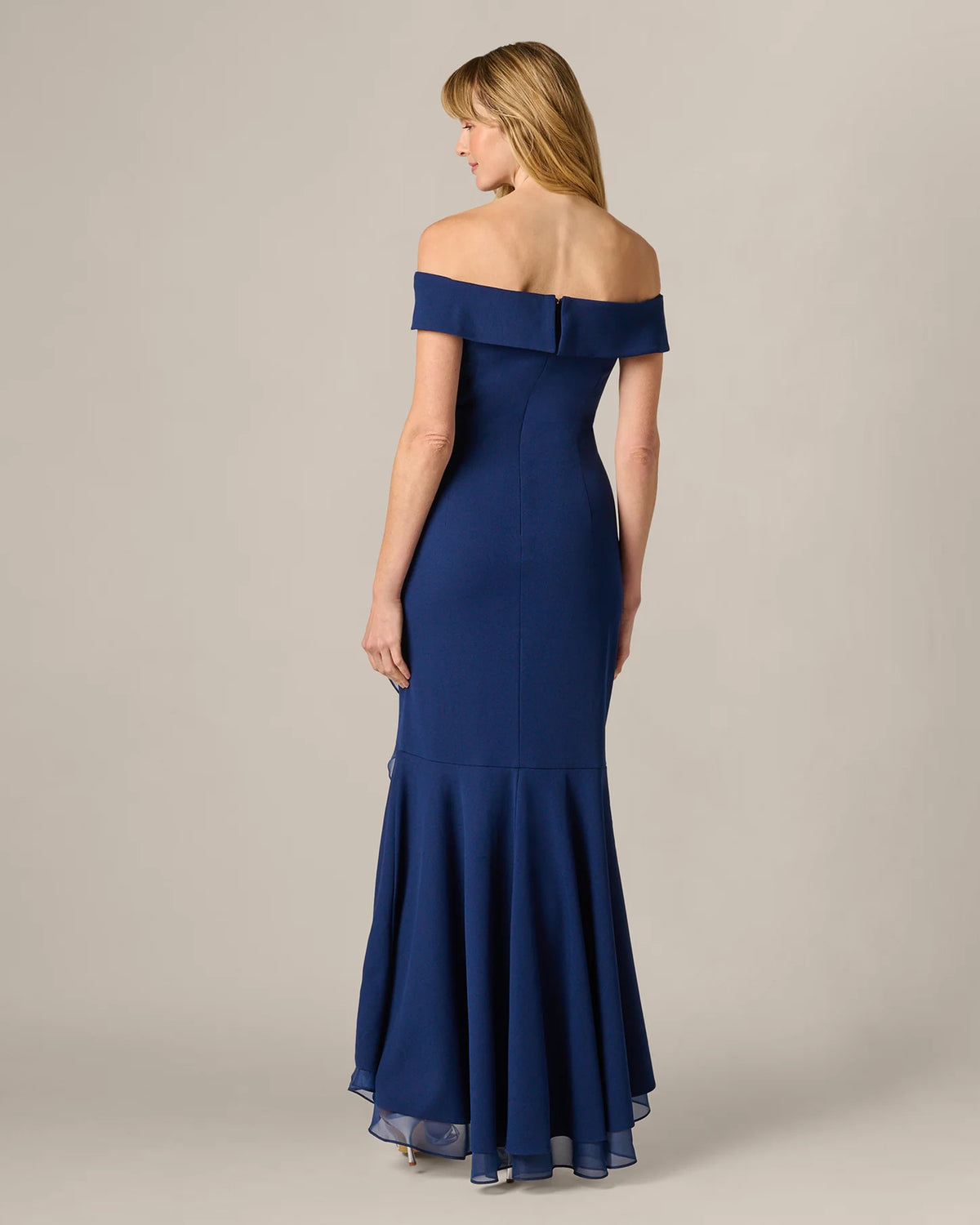 off-shoulder a-line maxi mother of the bride dress - image 5