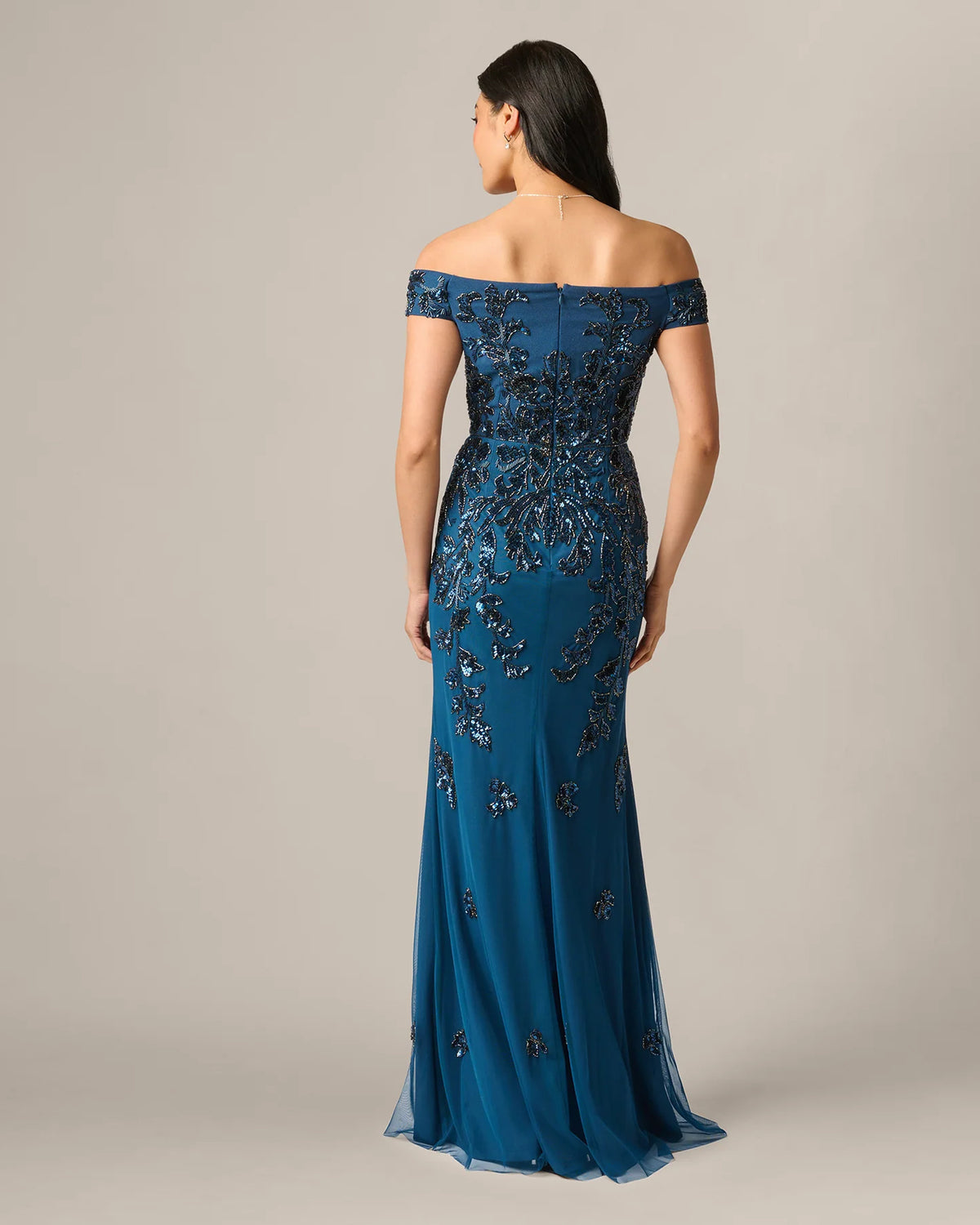 off-shoulder mermaid maxi mother of the bride dress - image 5