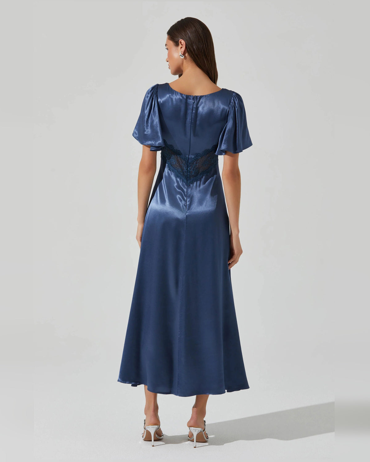 v-neck a-line midi formal dress - image 5