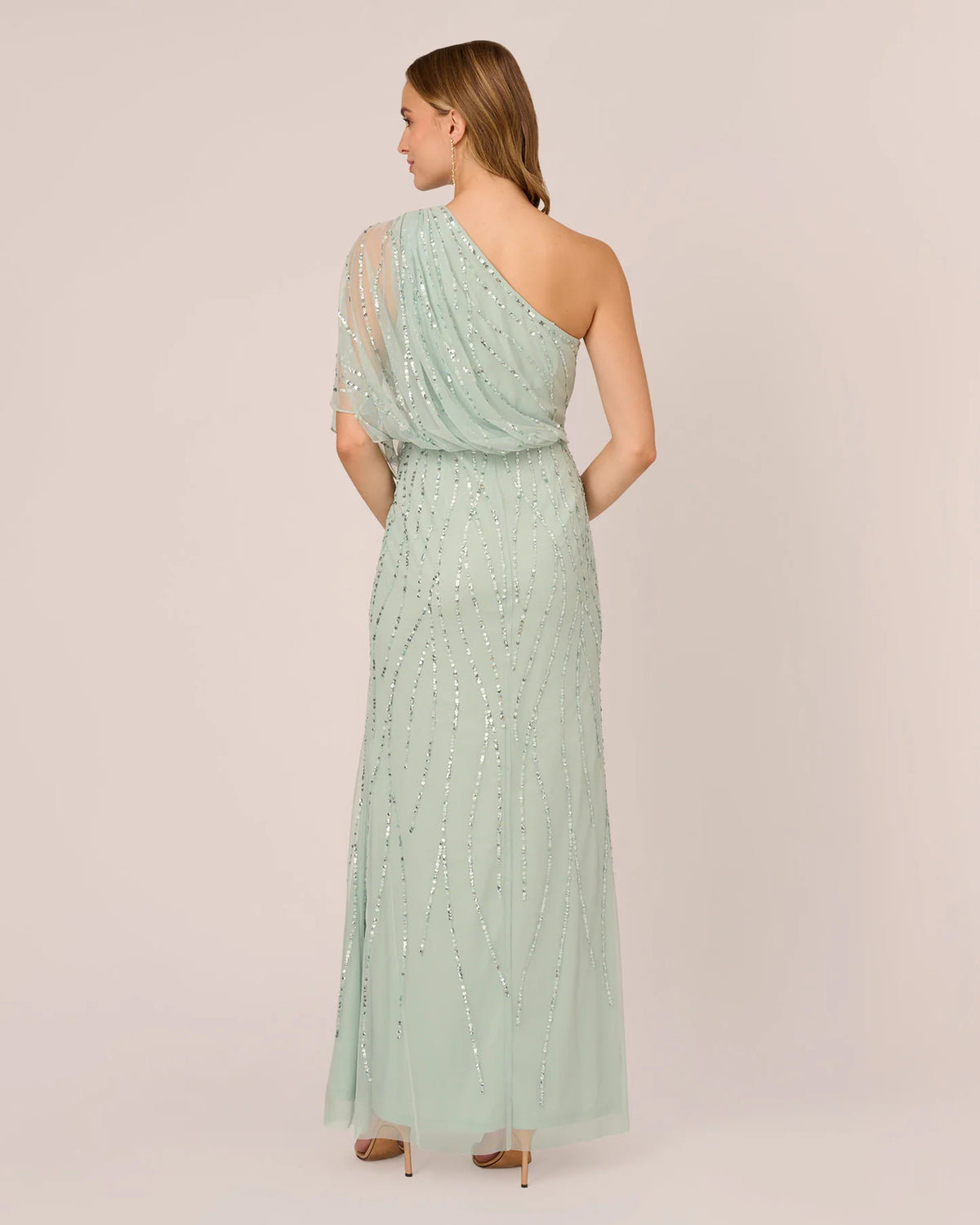 one-shoulder a-line maxi mother of the bride dress - image 5