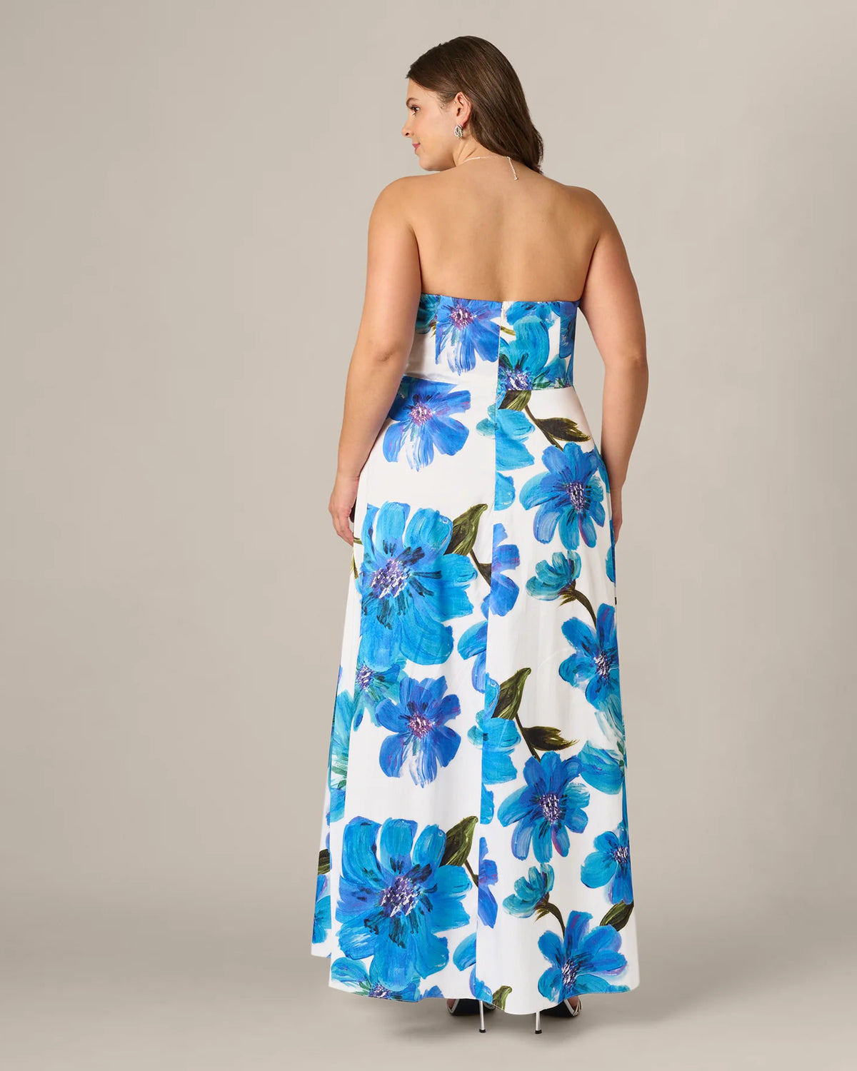 strapless a-line maxi mother of the bride dress - image 5