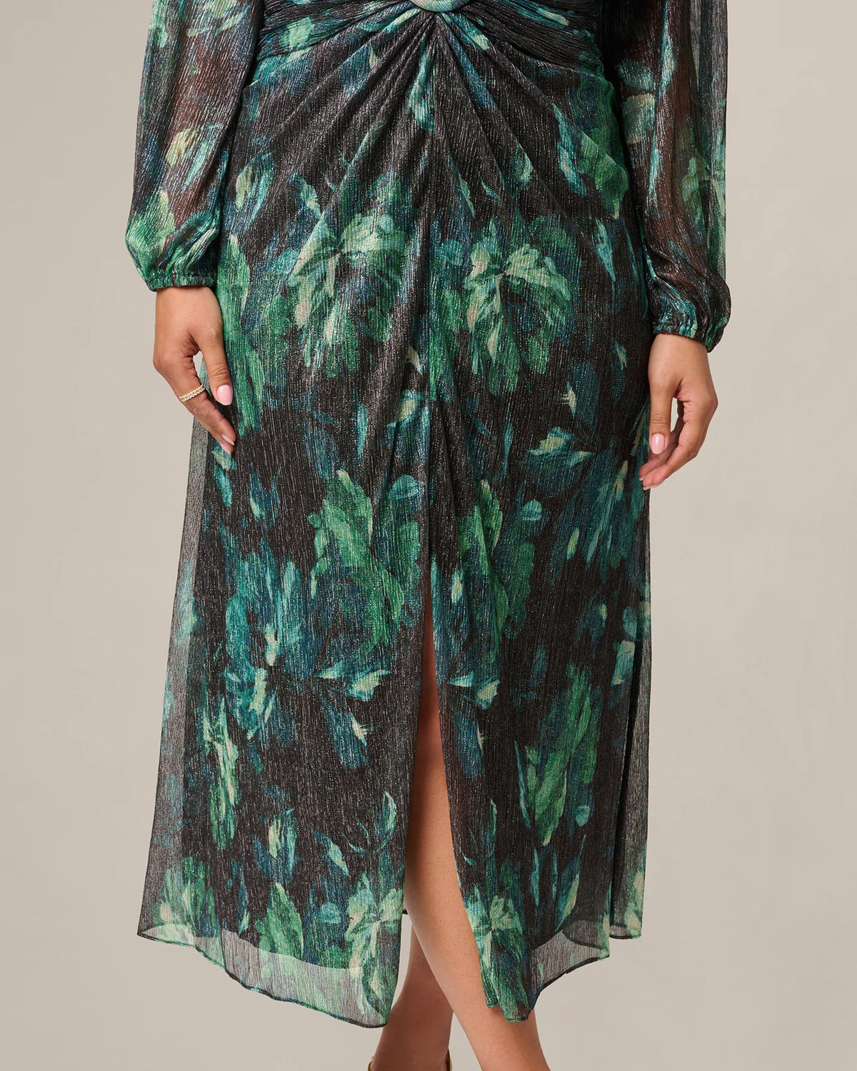 long-sleeve a-line maxi mother of the bride dress - image 5