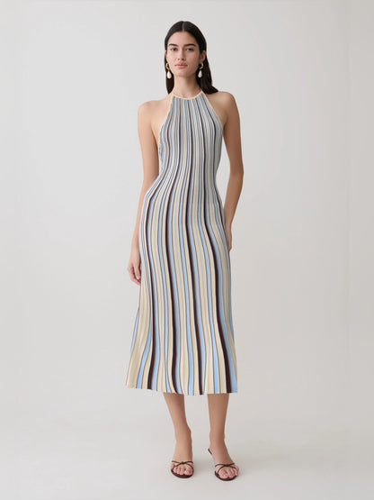Chocolate midi formal dress, alternate view showing the skirt