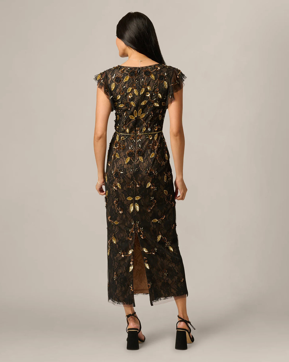 spaghetti strap a-line maxi mother of the bride dress - image 5